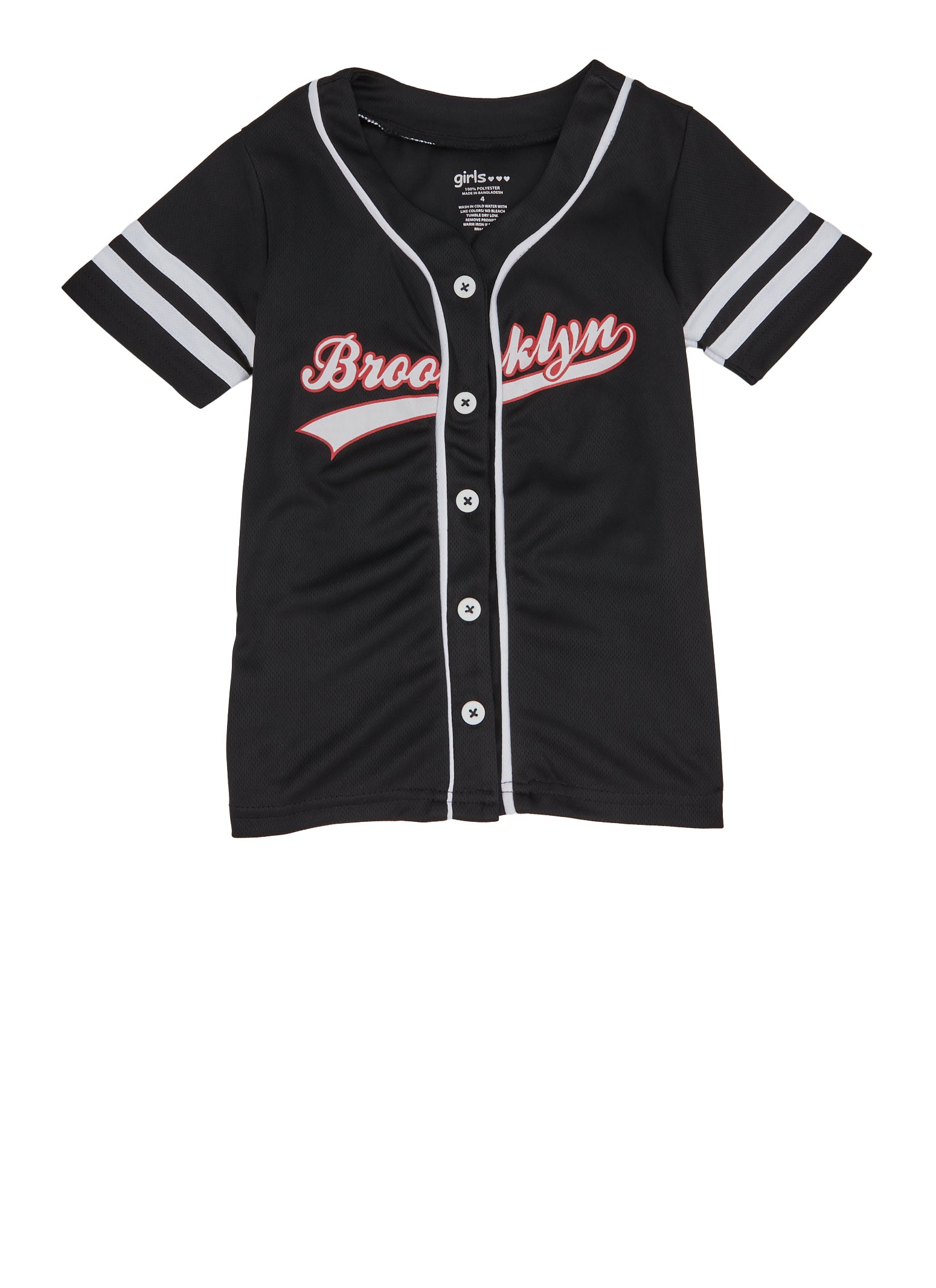 Girls Hearts Brooklyn Baseball Jersey