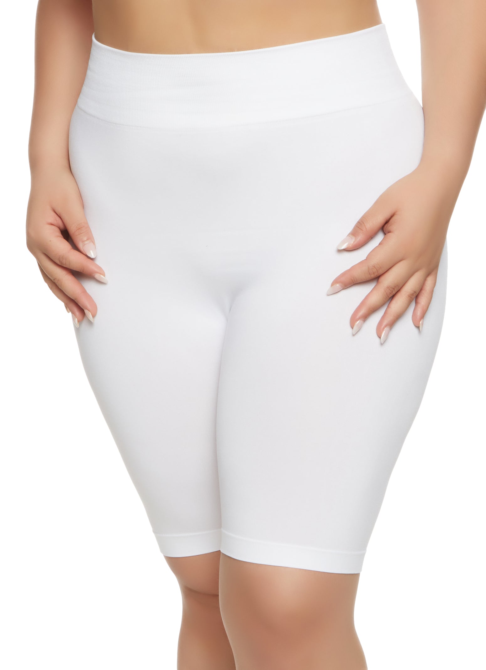 Plus Size Seamless High Waist Biker Shorts