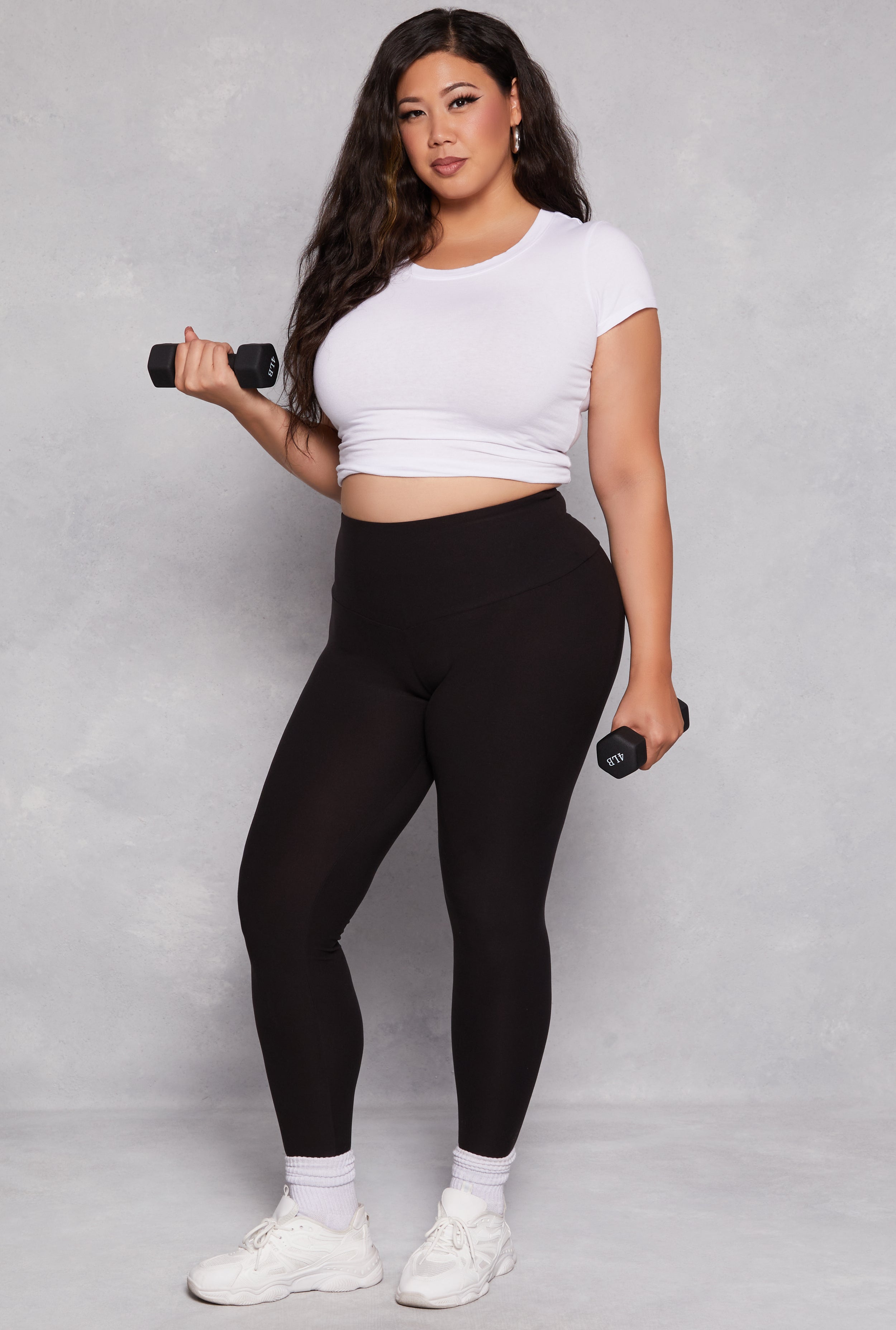 Plus size black ripped leggings hotsell