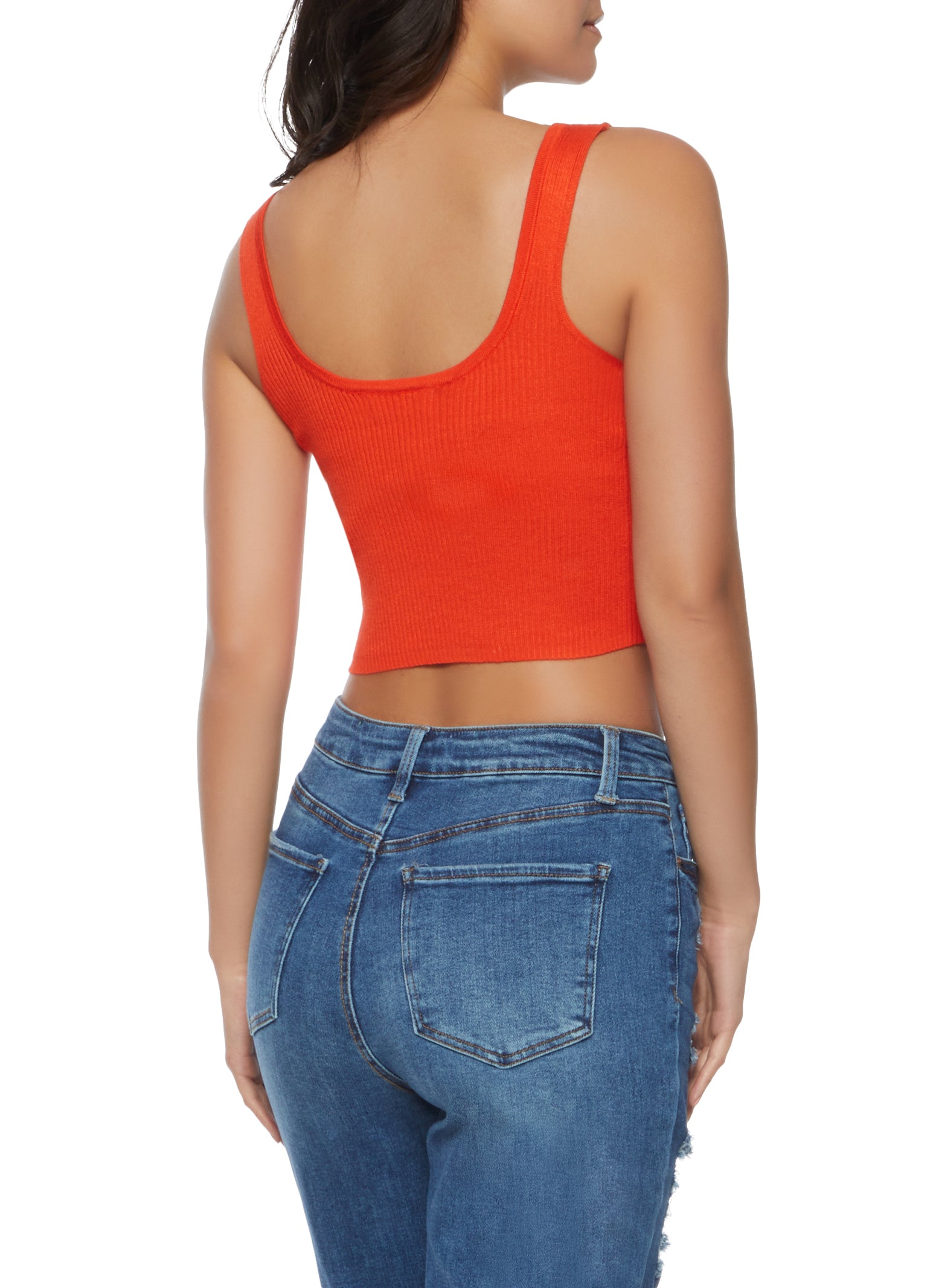 Urban Daizy Seamless Ribbed Crop Tank Red