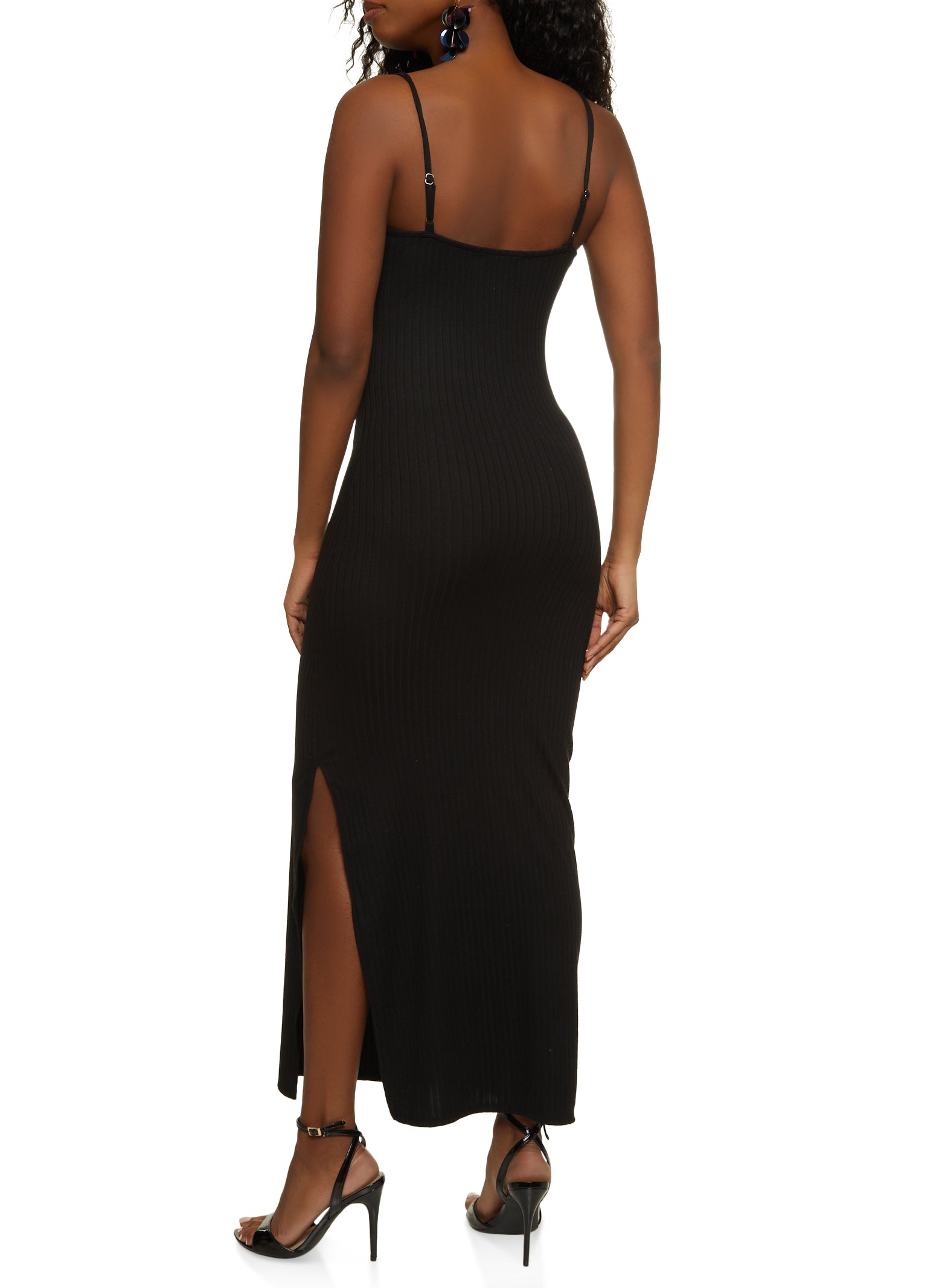 Ribbed V Neck Cami Maxi Dress