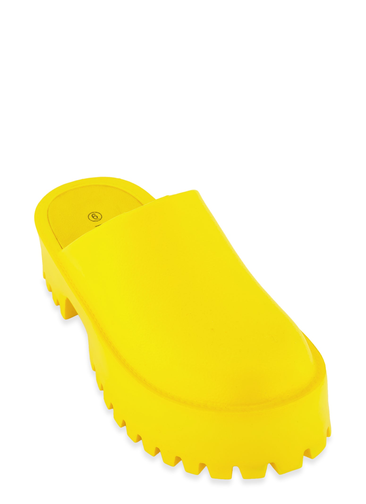 yellow platform clogs