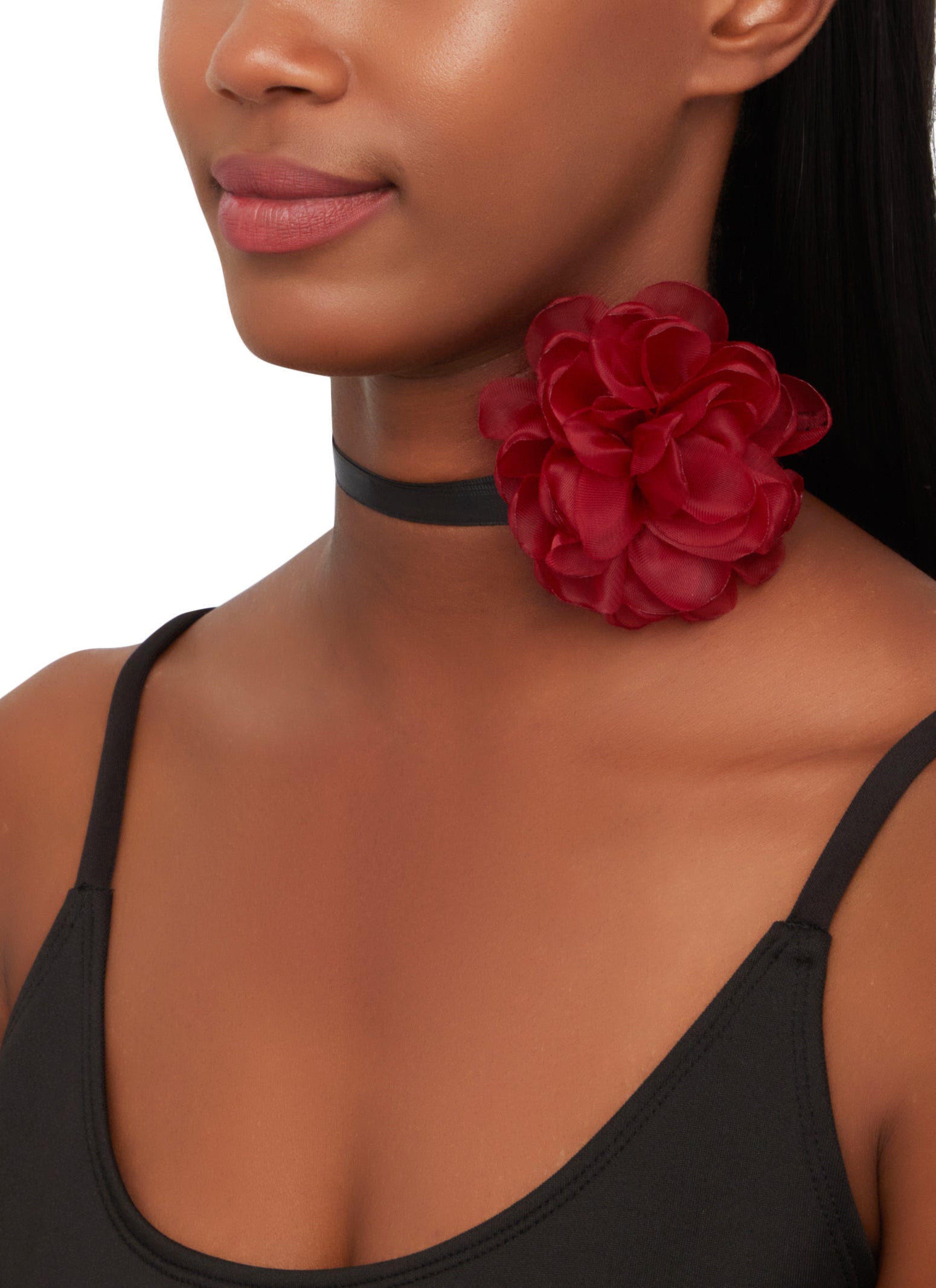 Ribbon Flower Choker Necklace