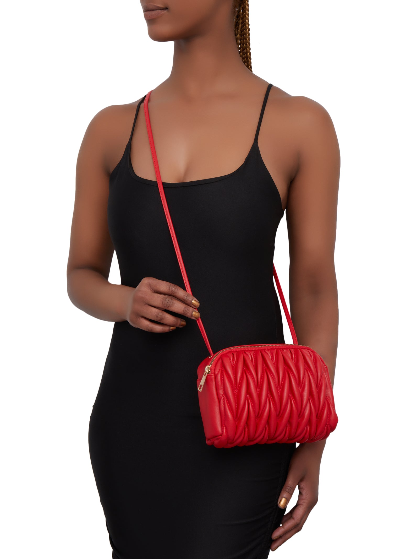 Braided Red Crossbody Bag