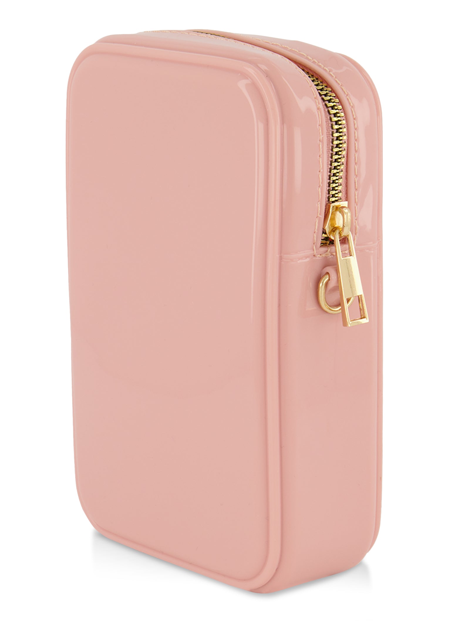 Metallic Bow Detail Jelly Chevron Crossbody Bag - Pink