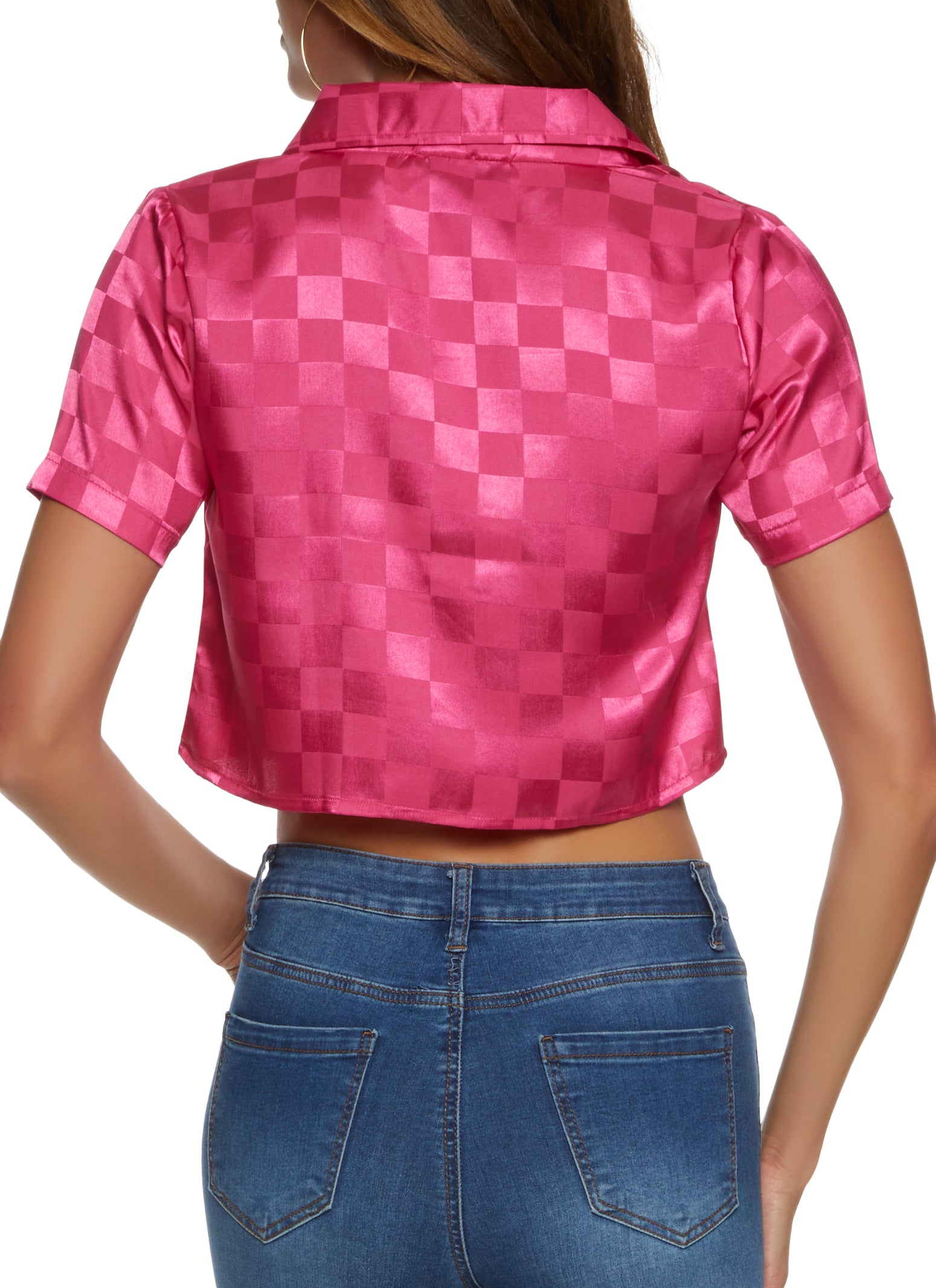 Satin Checkered Shirt