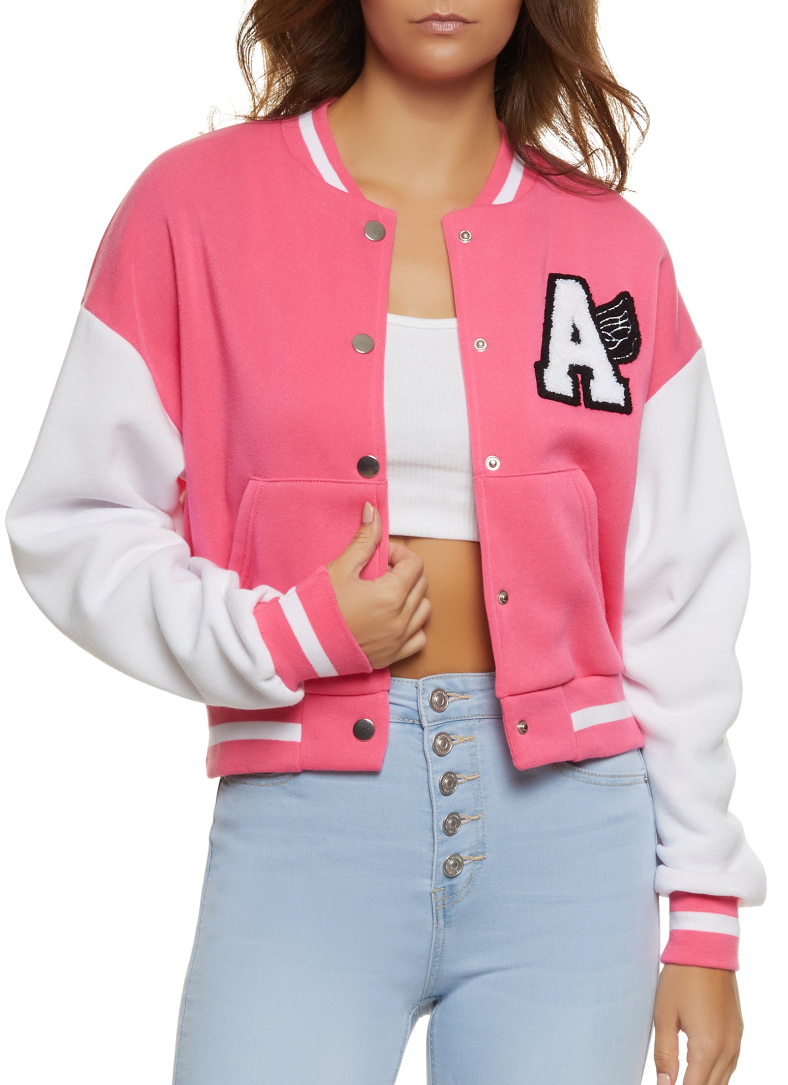 Vandy the Pink Varsity Letterman Jacket, worn once, XL - Depop