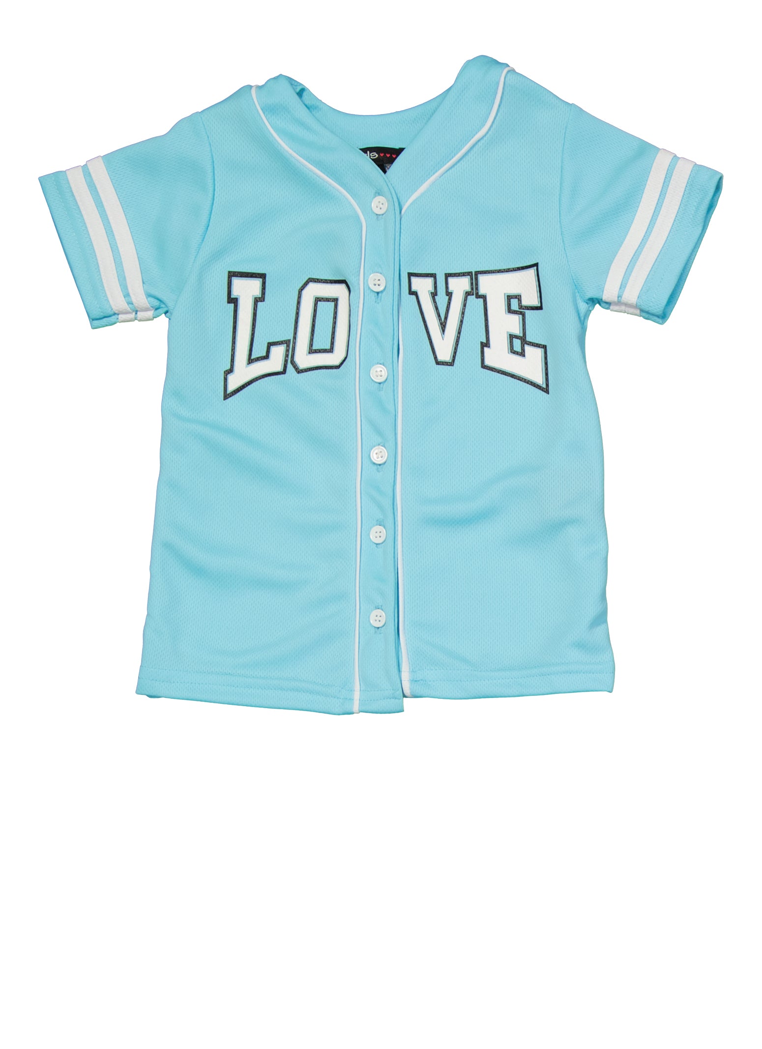 Toddler Girls Mesh Love Baseball Jersey, Black, Size 2T | Rainbow Shops