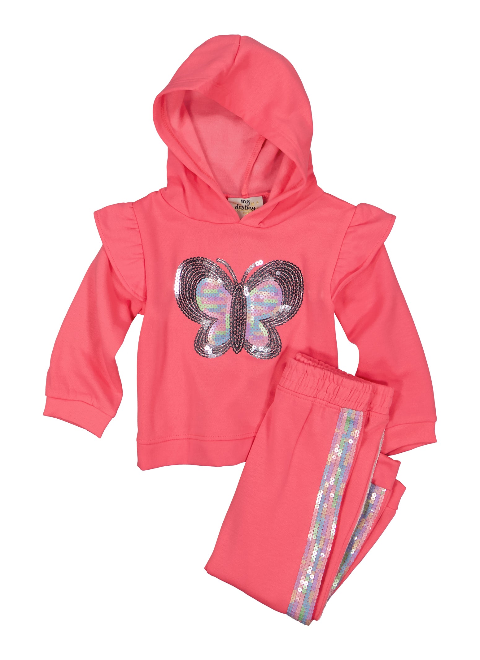 Toddler/Youth - Detroit Butterfly Hoodie - Candy Pink