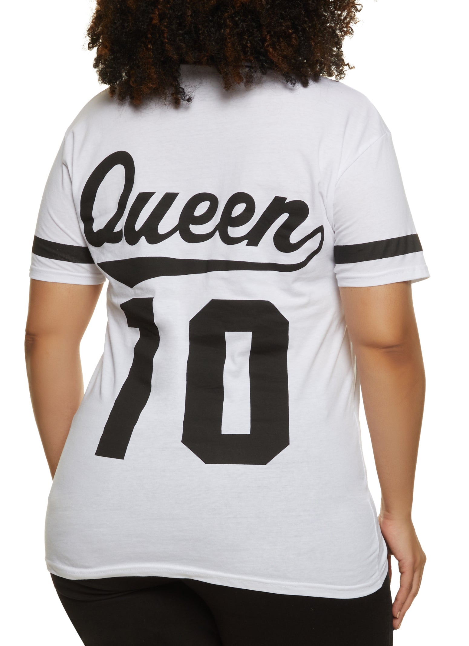 Plus Size Queen 10 Baseball Shirt - Black