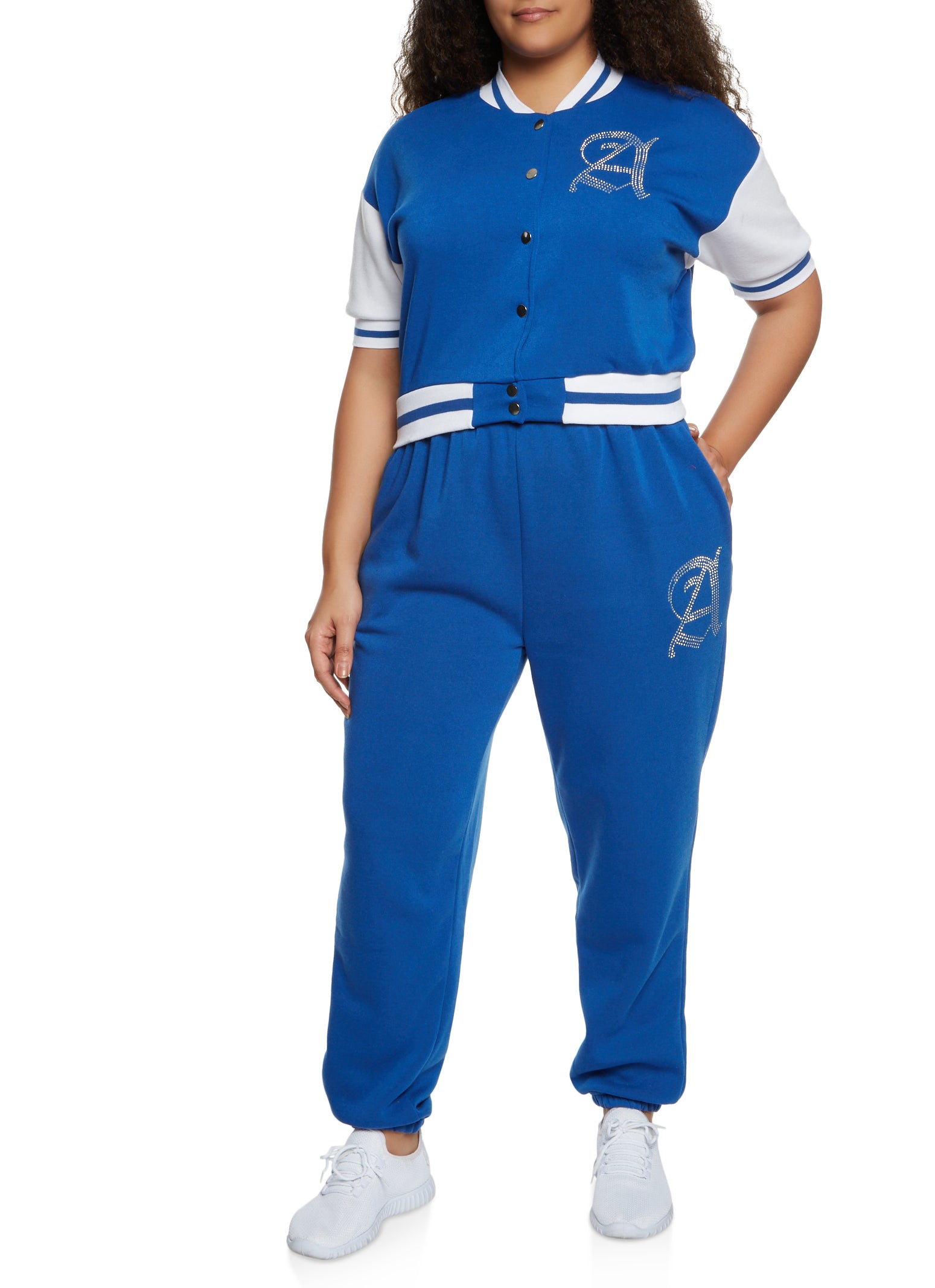 Plus Size New York 56 Varsity Tee - Royal Blue