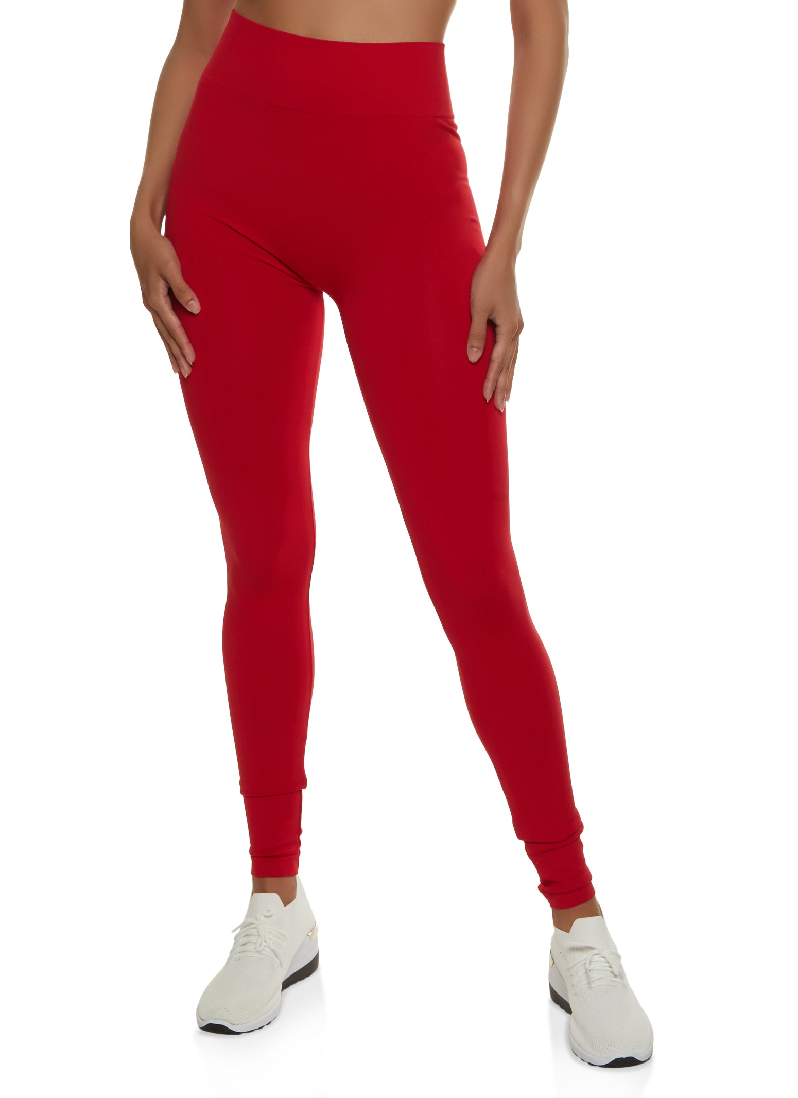 high waist seamless leggings - lava red