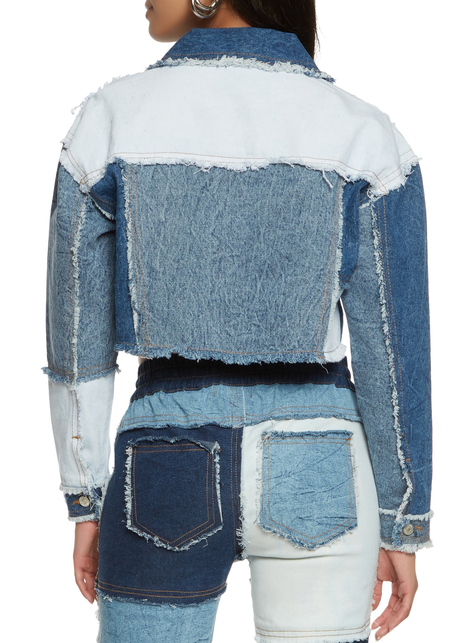 Signature 8 patchwork denim jacket