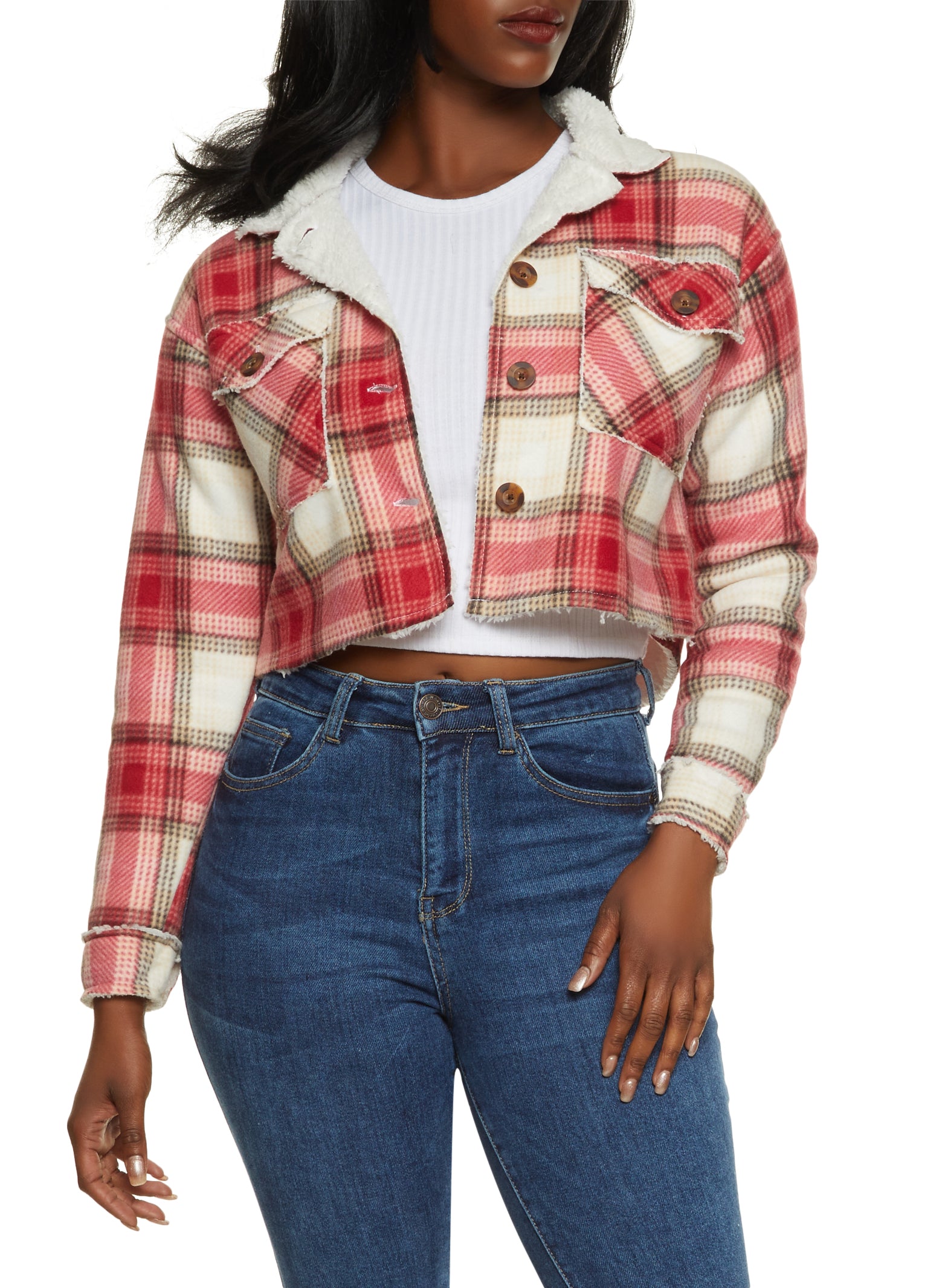 Wine hot sale cropped jacket