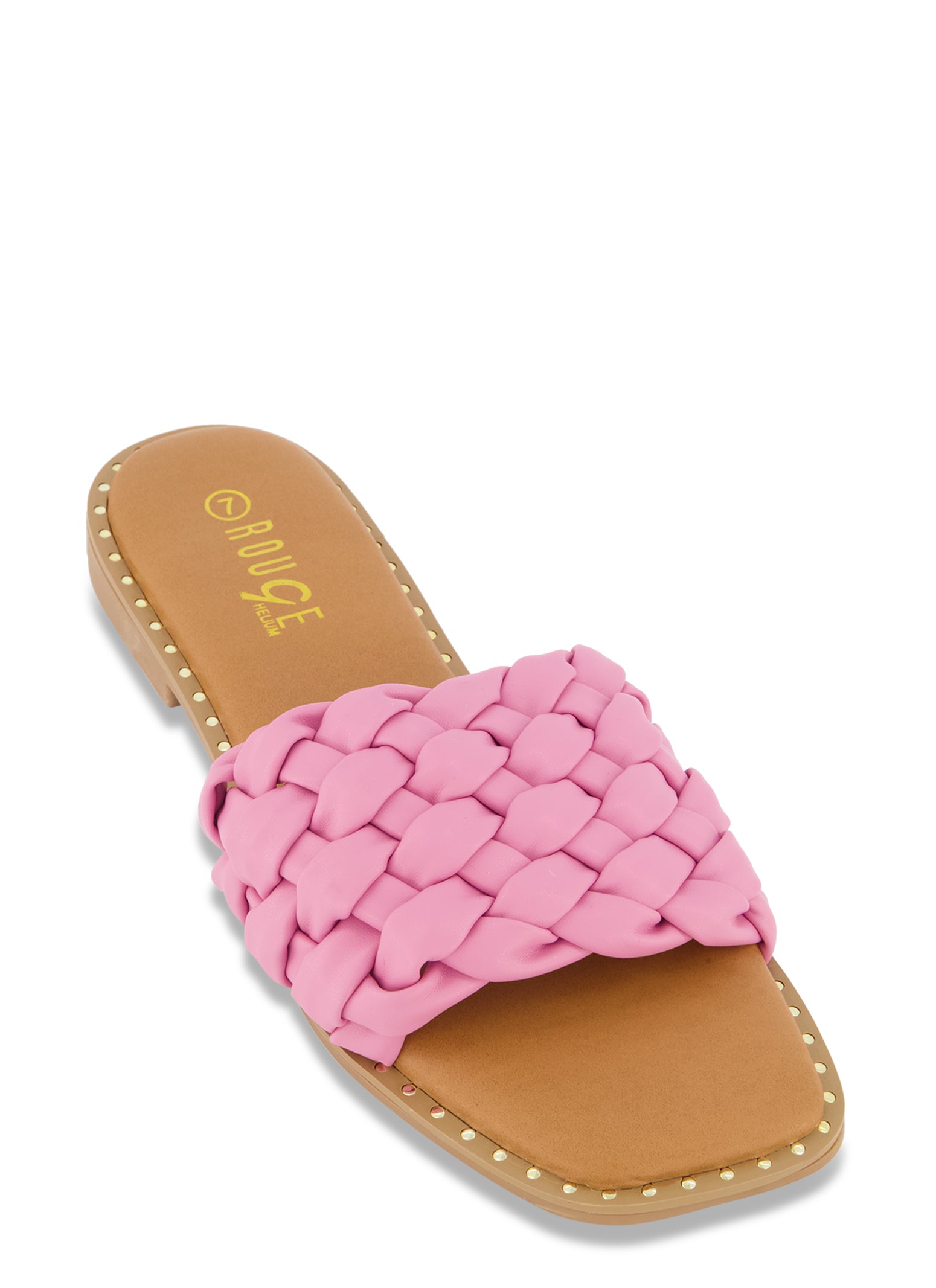 Square Toe Braided Band Slide Sandals