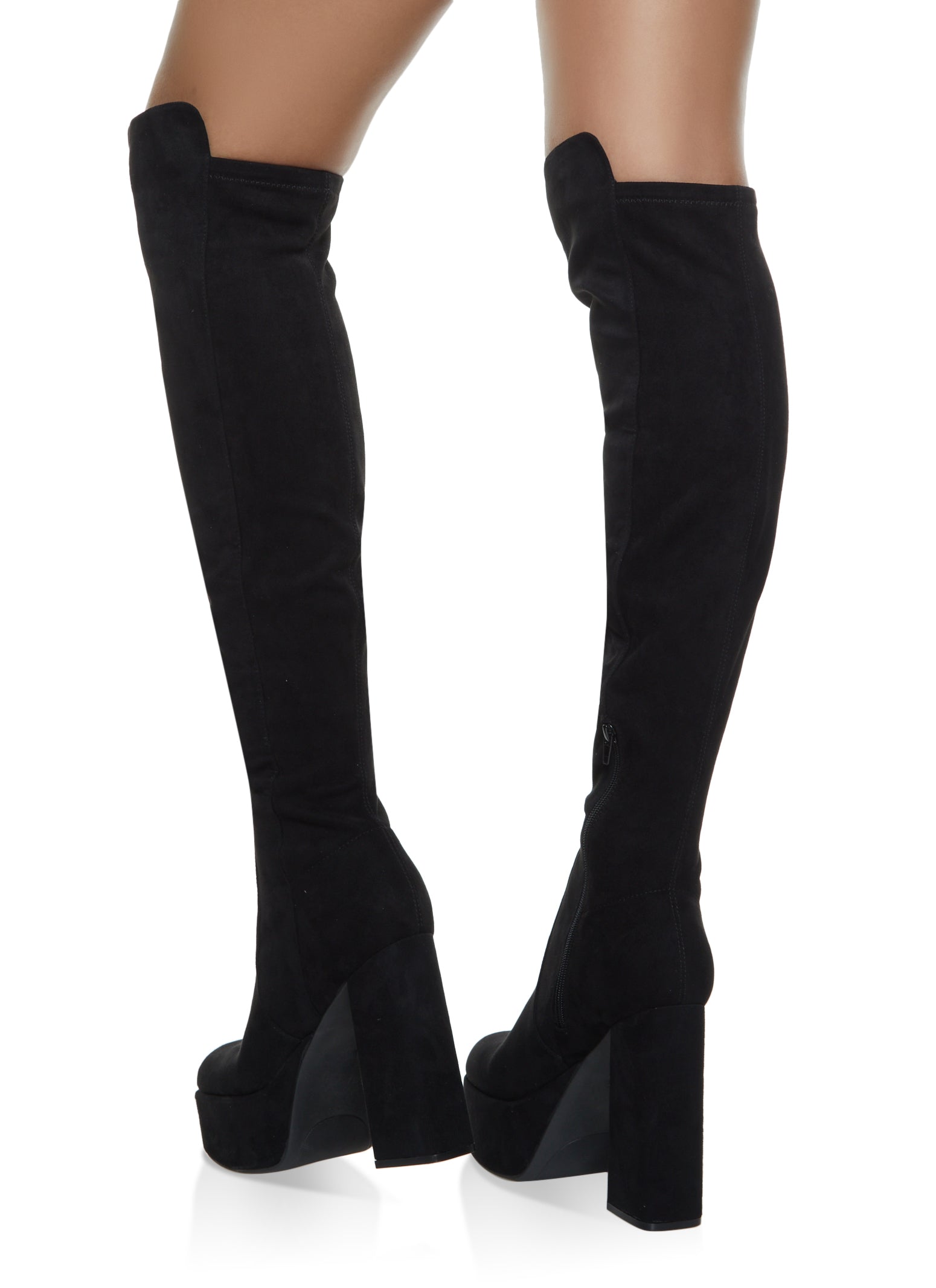 Na Kd Over The Knee 70s Platform Boots In Black Asos 52 Off