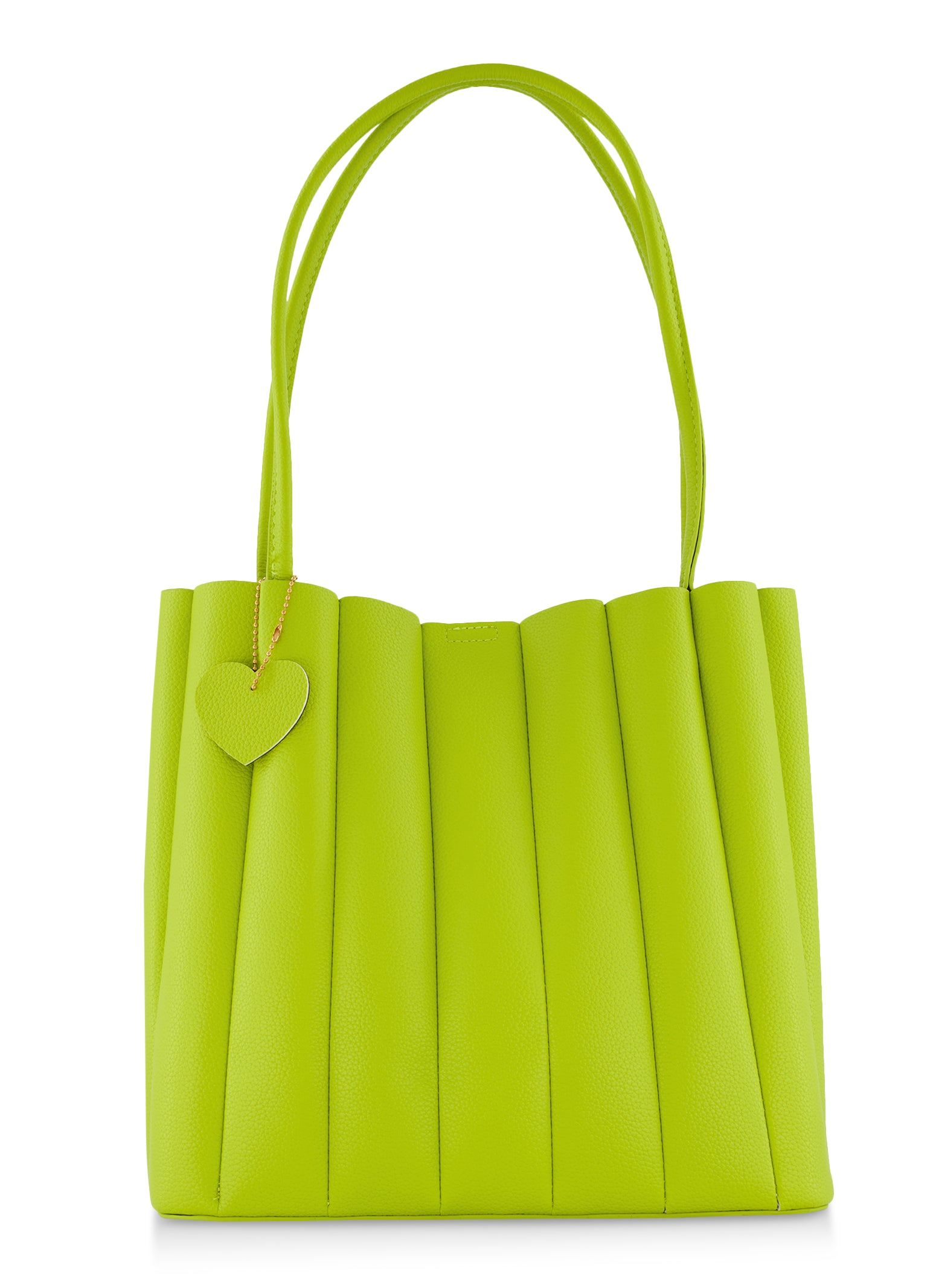 Faux Leather Top Zip Tote Bag - Green