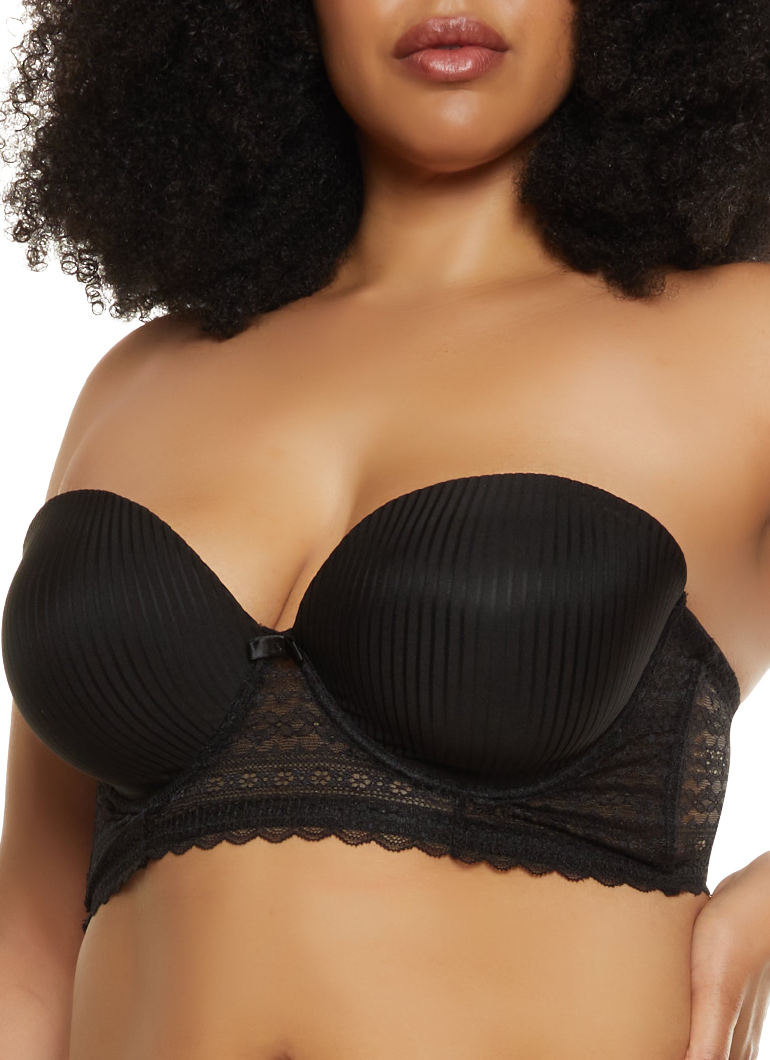 Lace Balconette Bra  Converts to Strapless - Black