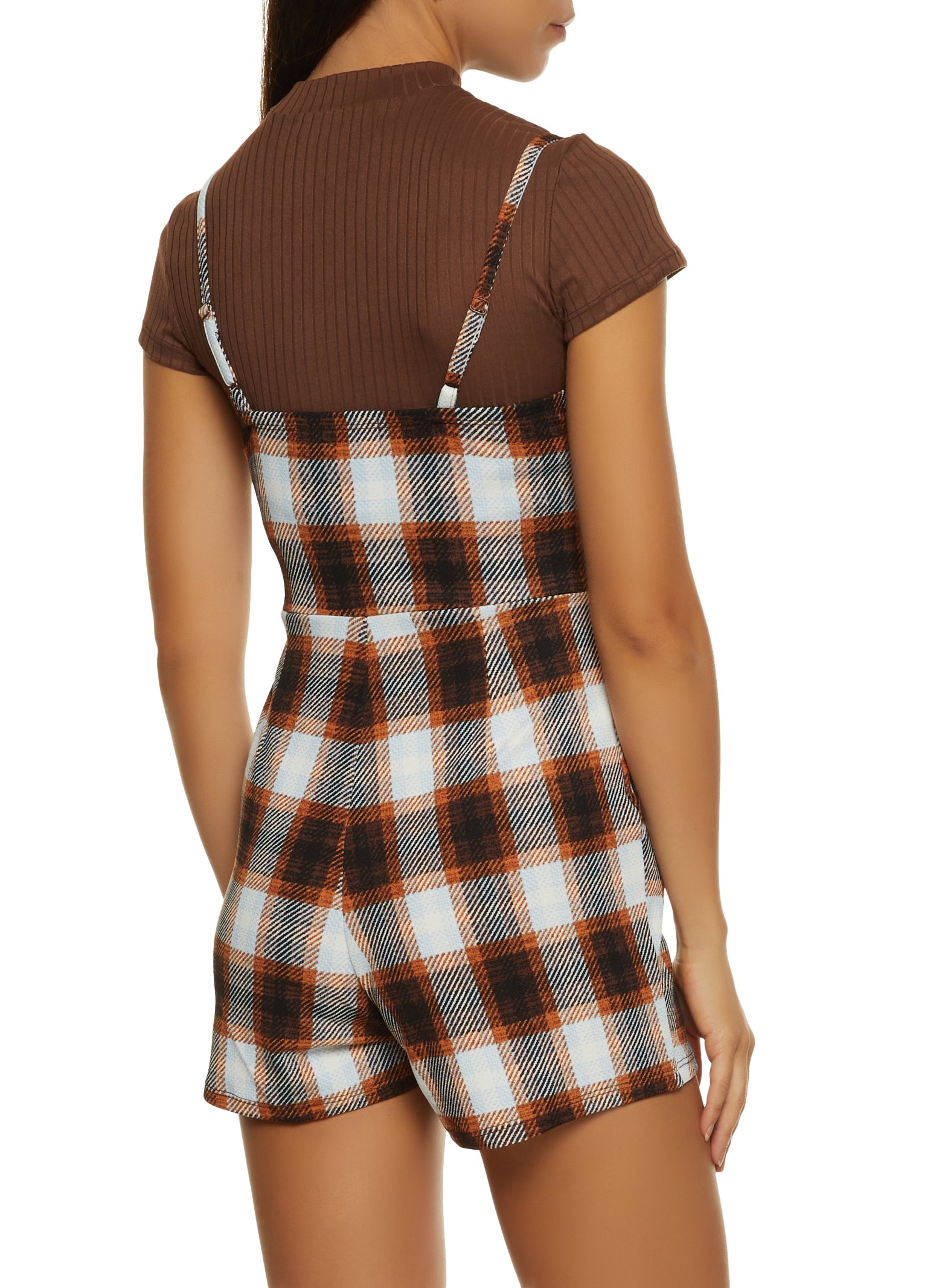 Brown Checkered Velvet Romper – Burley Best