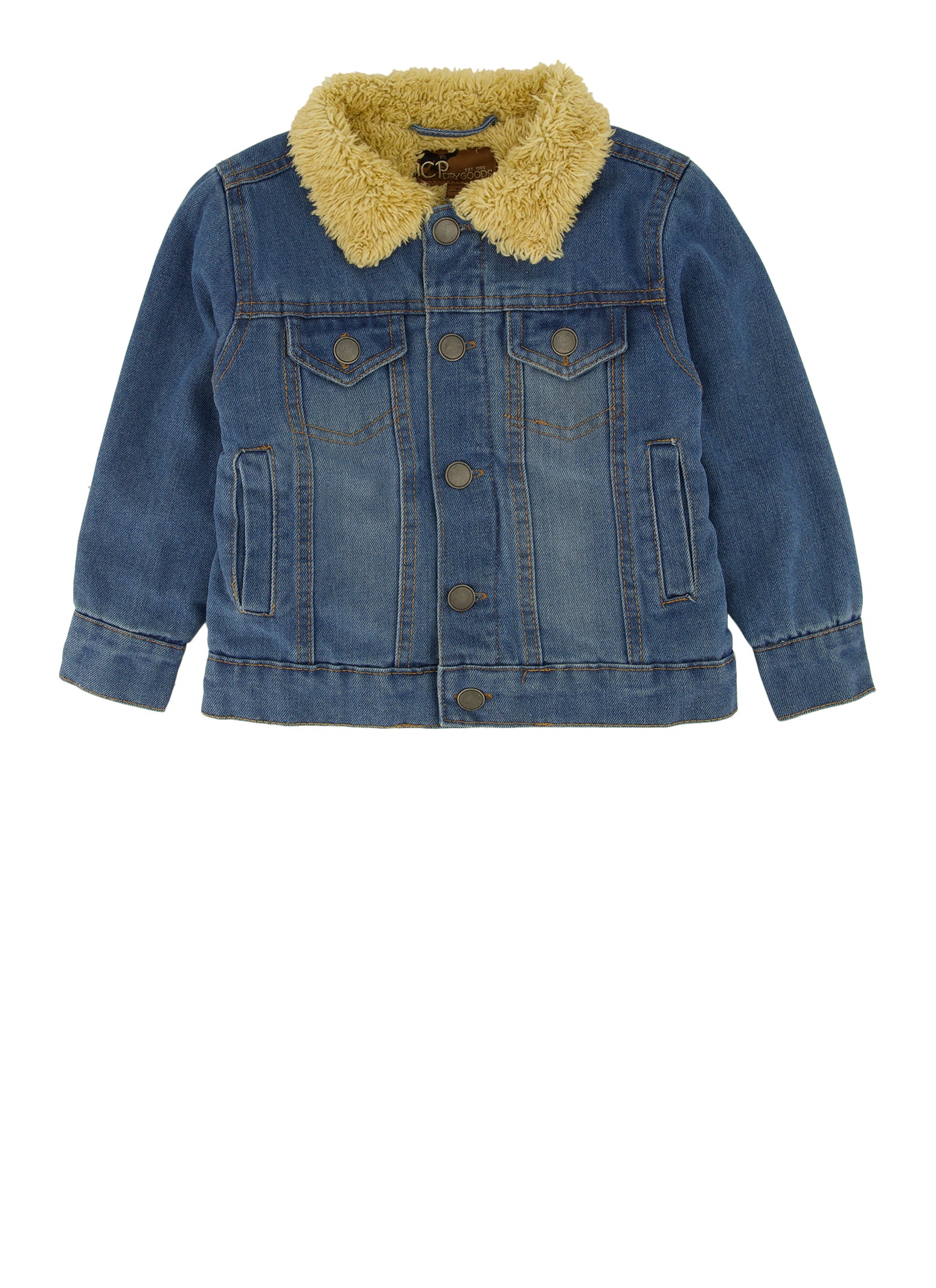 Toddler Boys Sherpa Lined Denim Jacket - Medium Wash