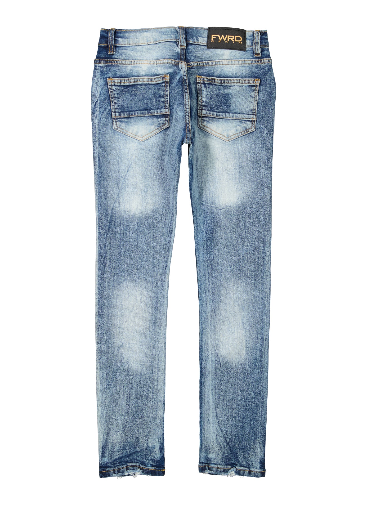 Distressed Stone Wash Slim-Fit Jeans