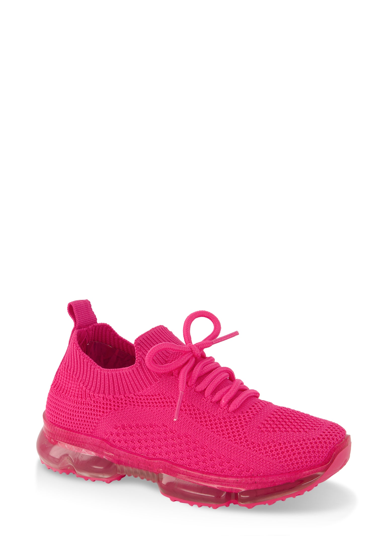 Girls Bubble Sole Textured Knit Sneakers