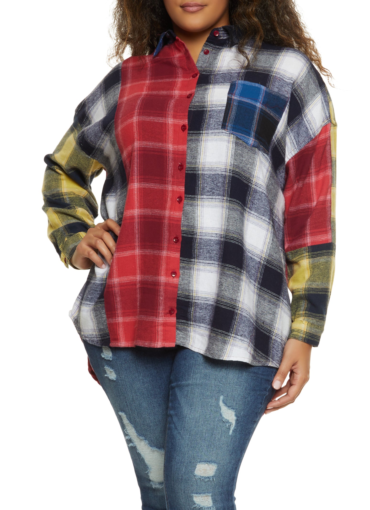 Simply Southern Holiday Multi Plaid Oversized Flannel for Women in Red –  Glik's