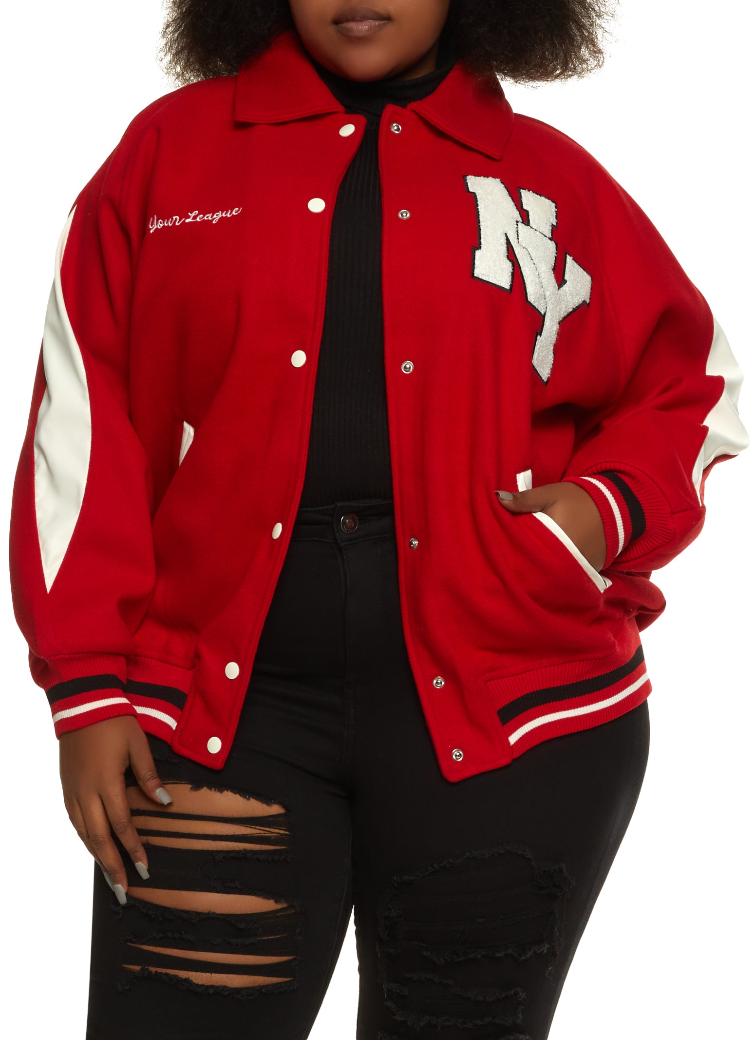 All About The Patch Varsity Patch Bomber