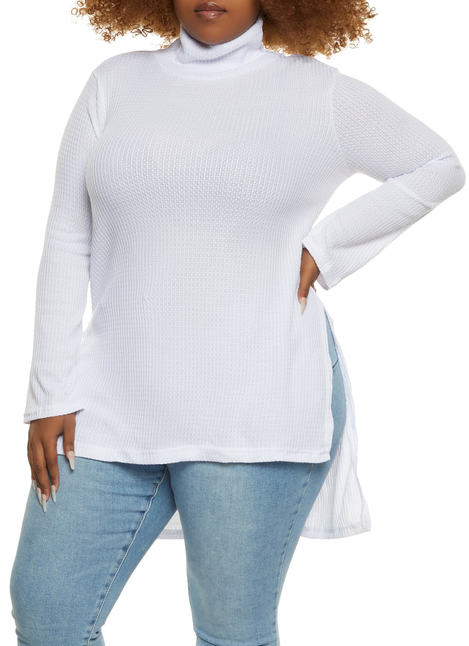 Plus size white outlet turtleneck sweater