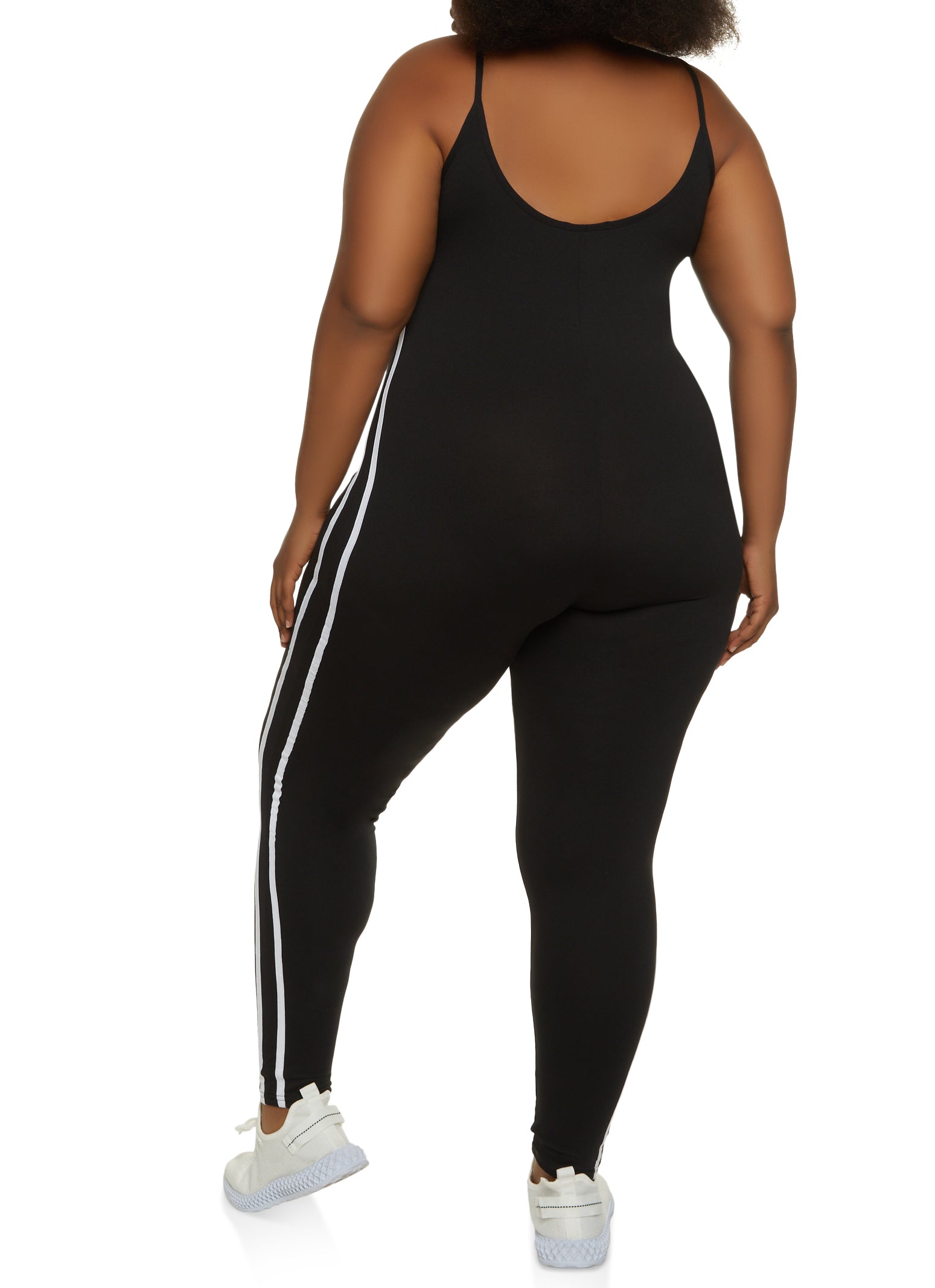 Plus Size Varsity Stripe Cami Jumpsuit 2887