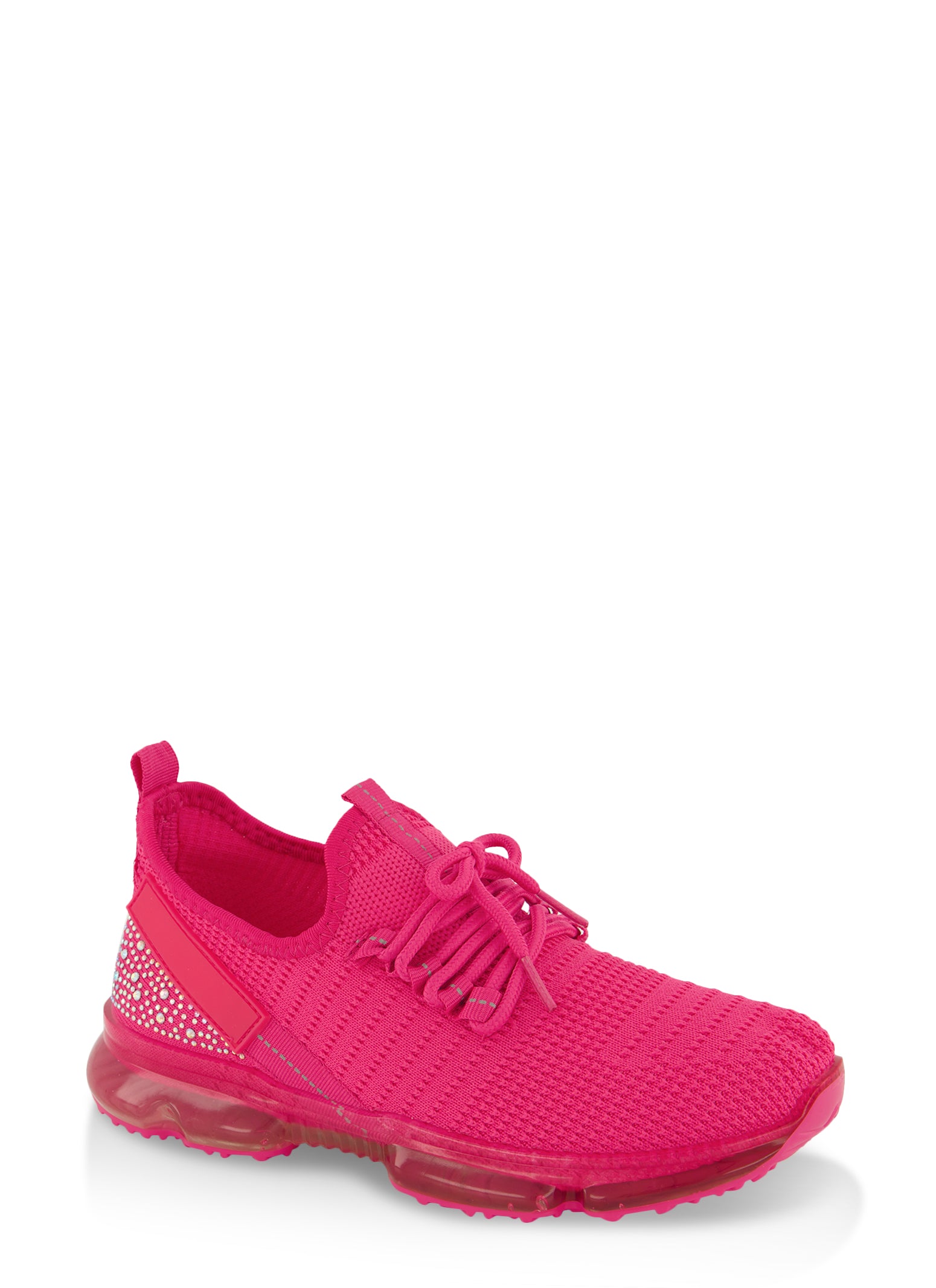 Rhinestone Sneakers - Neon Pink