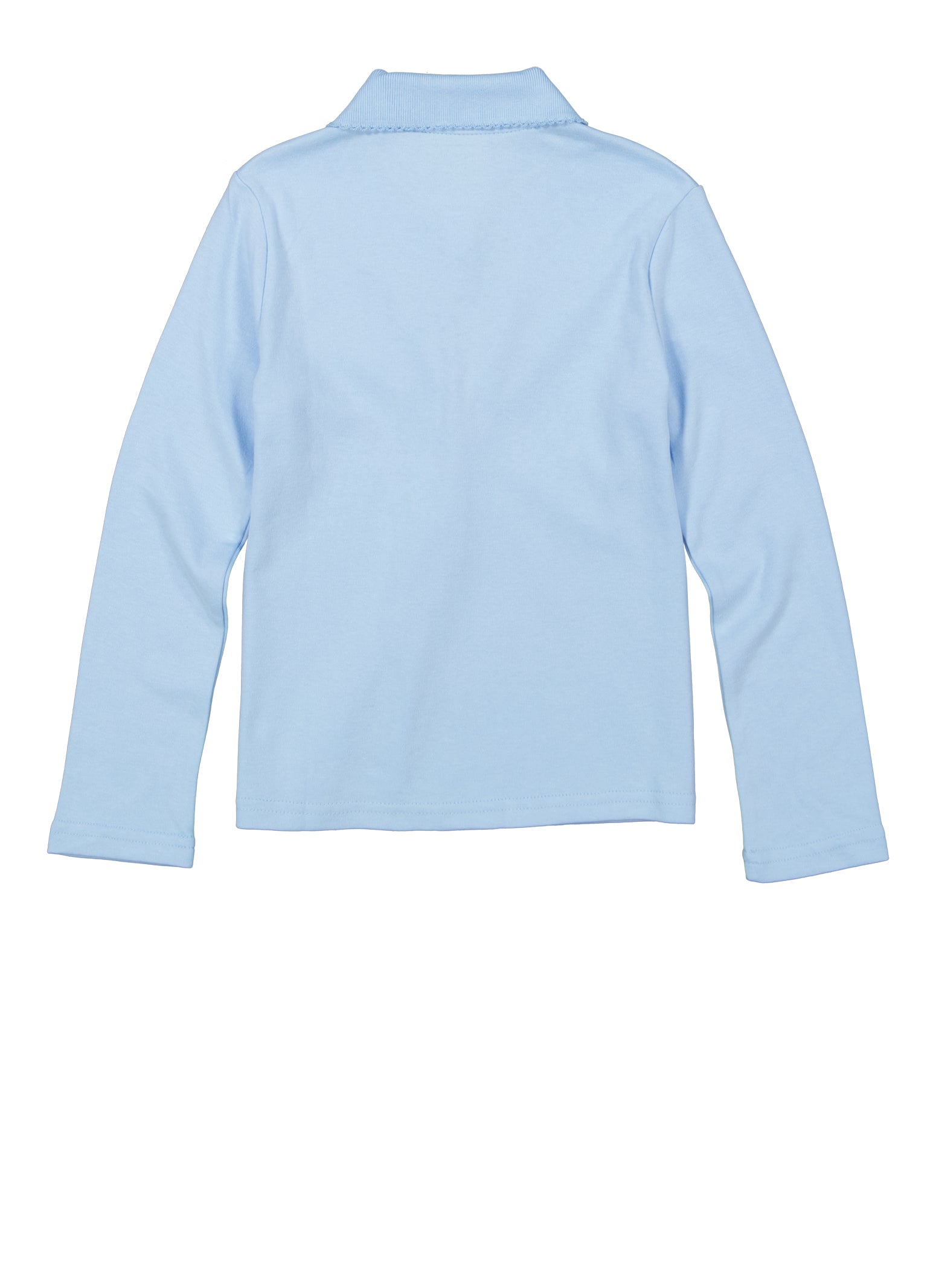 French Toast Girl's Long Sleeve Polo with Picot Collar