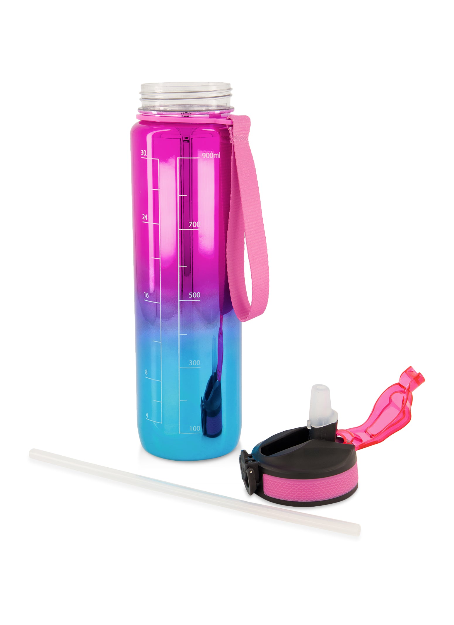 Motivational Ombre Flip Straw Water Bottle