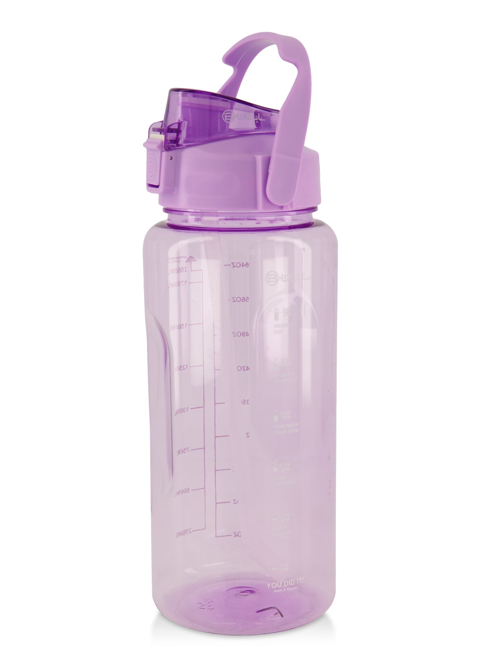 Ombre Motivational Flip Straw Water Bottle - Pink