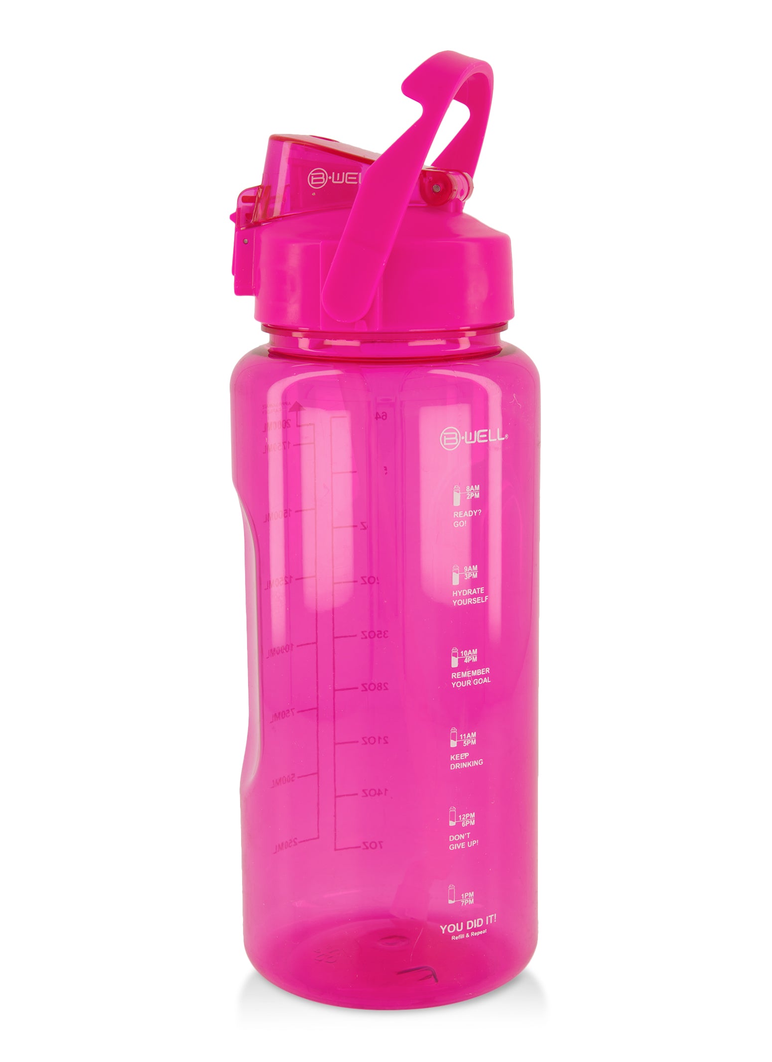 Ombre Motivational Flip Straw Water Bottle - Pink