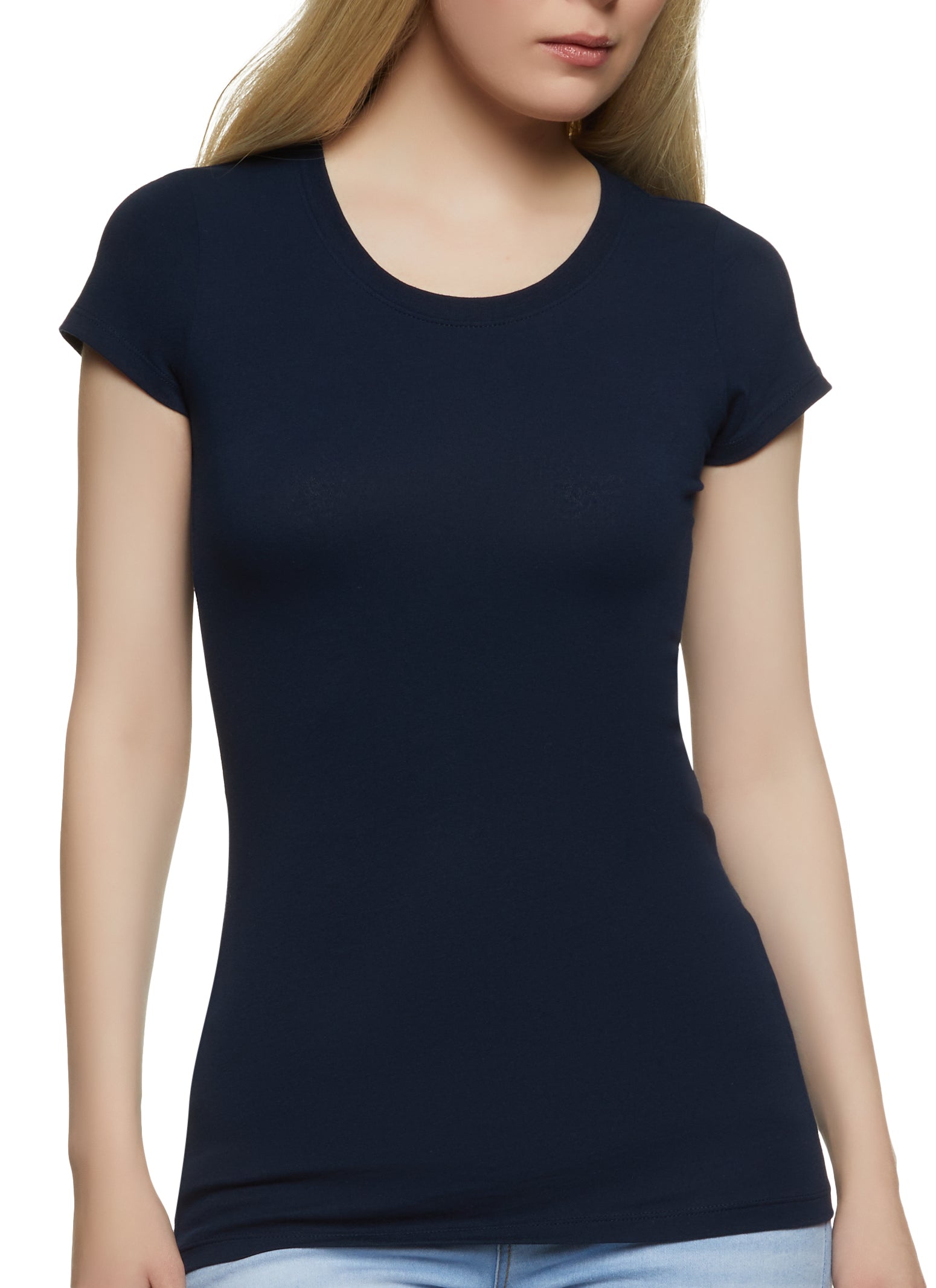 Women's Short Sleeve V-Neck Basic Solid Plain Tee Shirt (Kelly