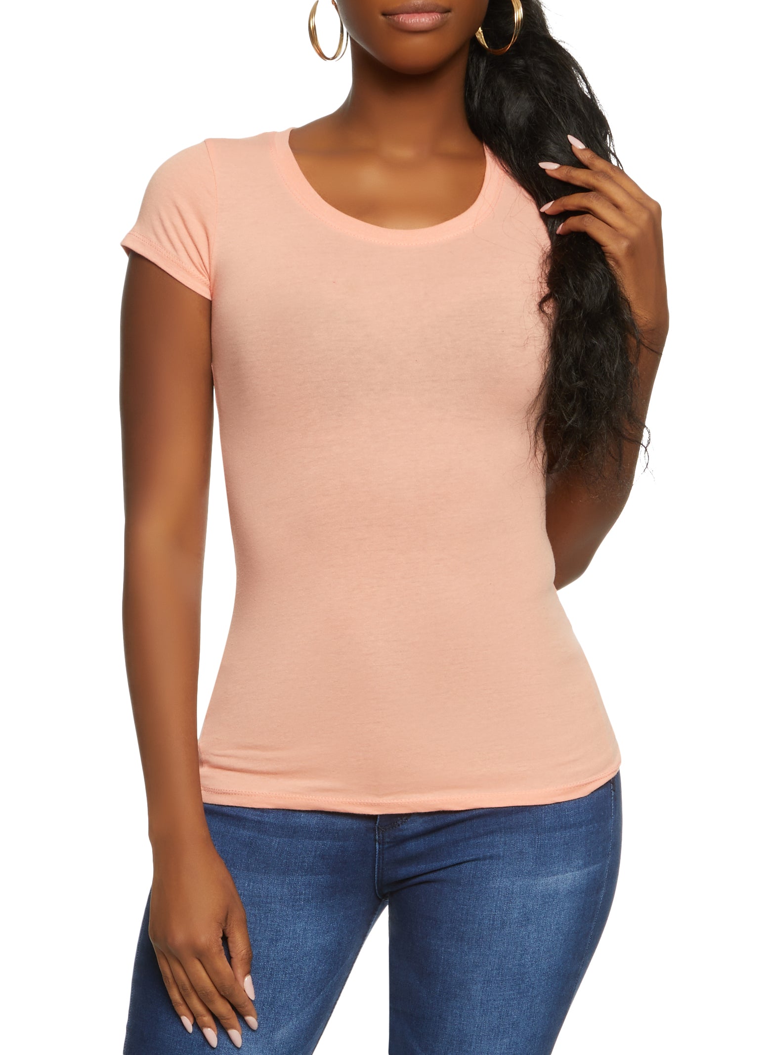 Women's Short Sleeve V-Neck Basic Solid Plain Tee Shirt (Kelly