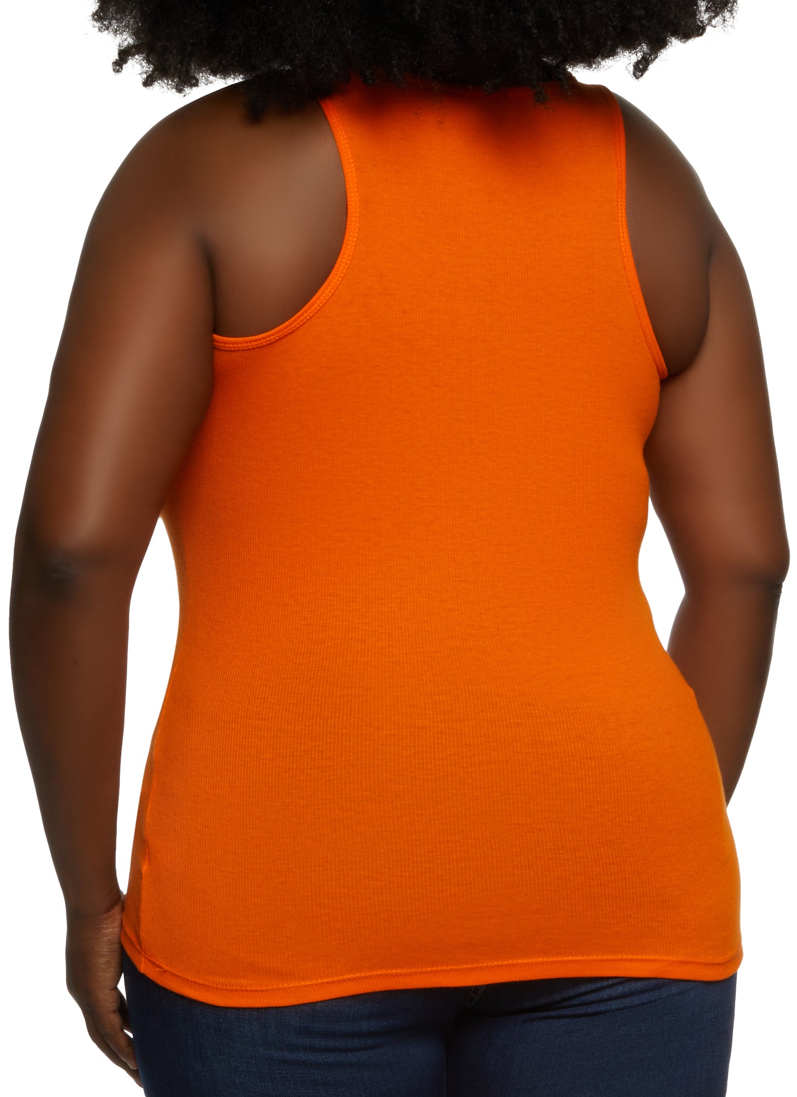 Plus Size Ribbed Knit Racerback Tank Top 1753