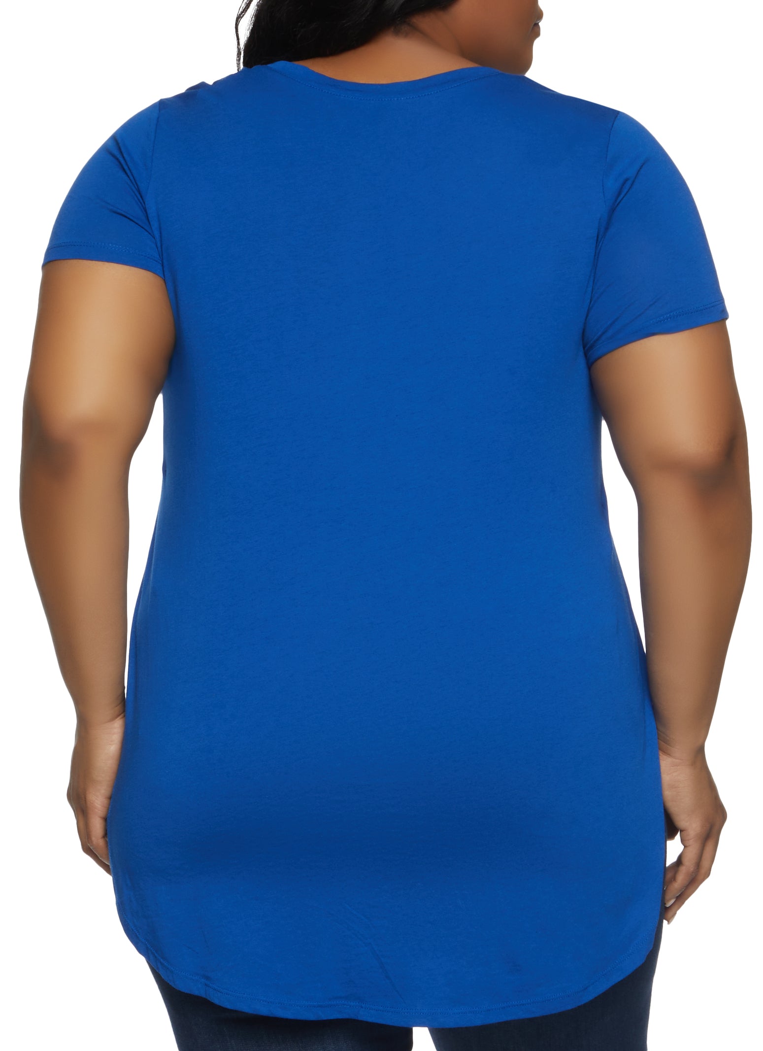 Plus Size Royal Blue Oversized T-Shirt