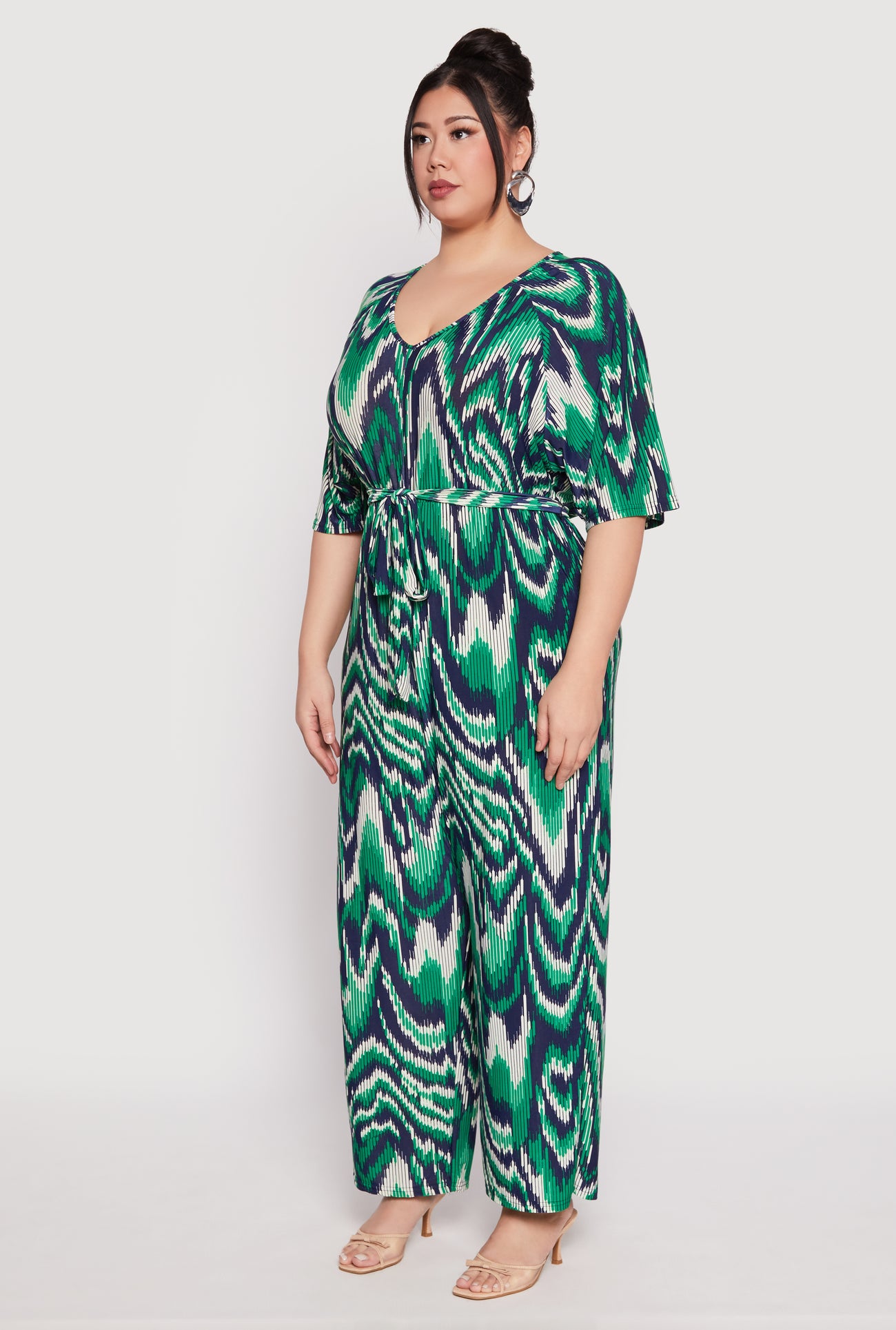 Plus Size Psychedelic Print Jumpsuit