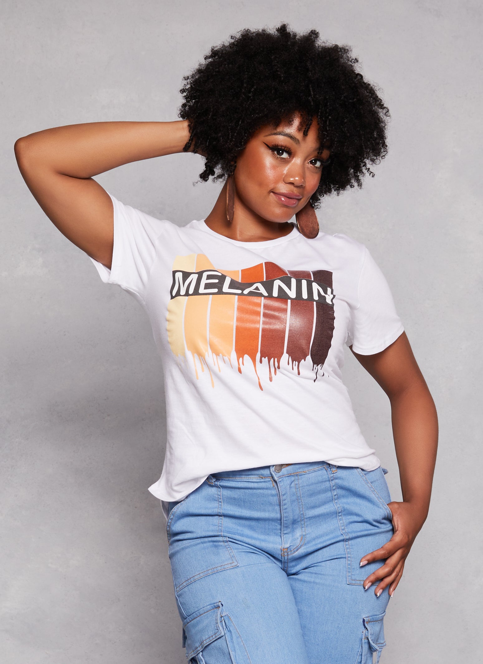 Plus Size Melanin Graphic High Low Tee