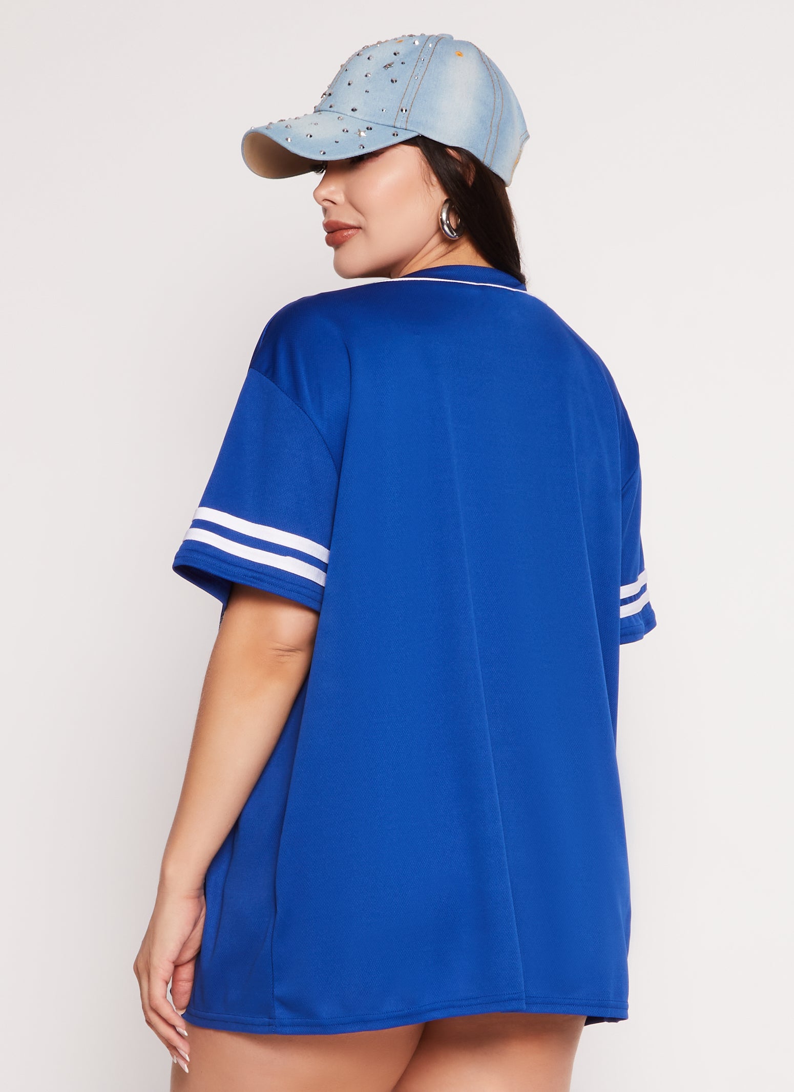 Plus Size Queen Graphic Baseball Jersey