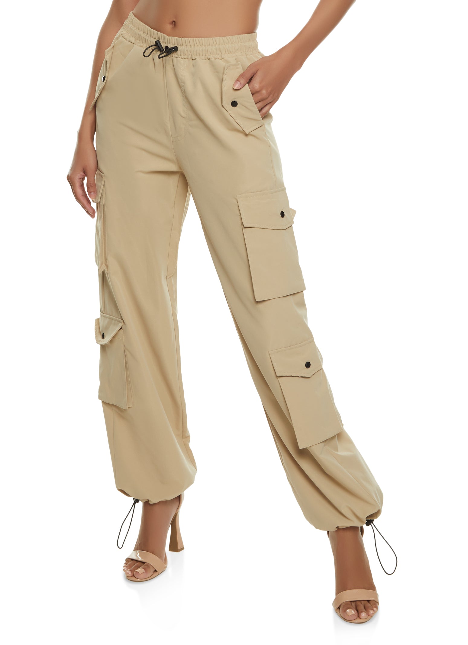 Rainbow Shops Womens Plus Size Hyperstretch Belted Dress Pants