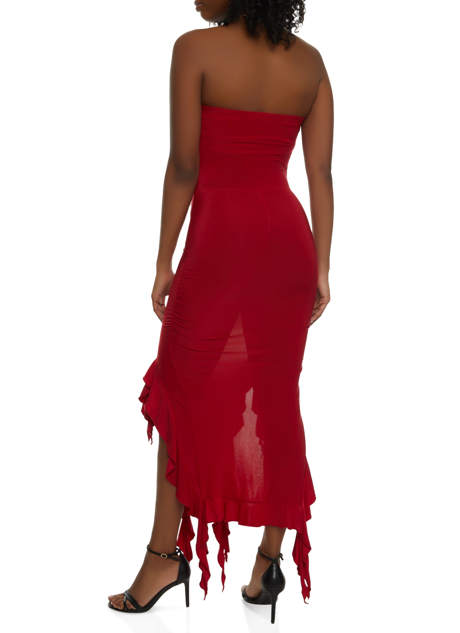 Ruffled Hem Slit Maxi Dress