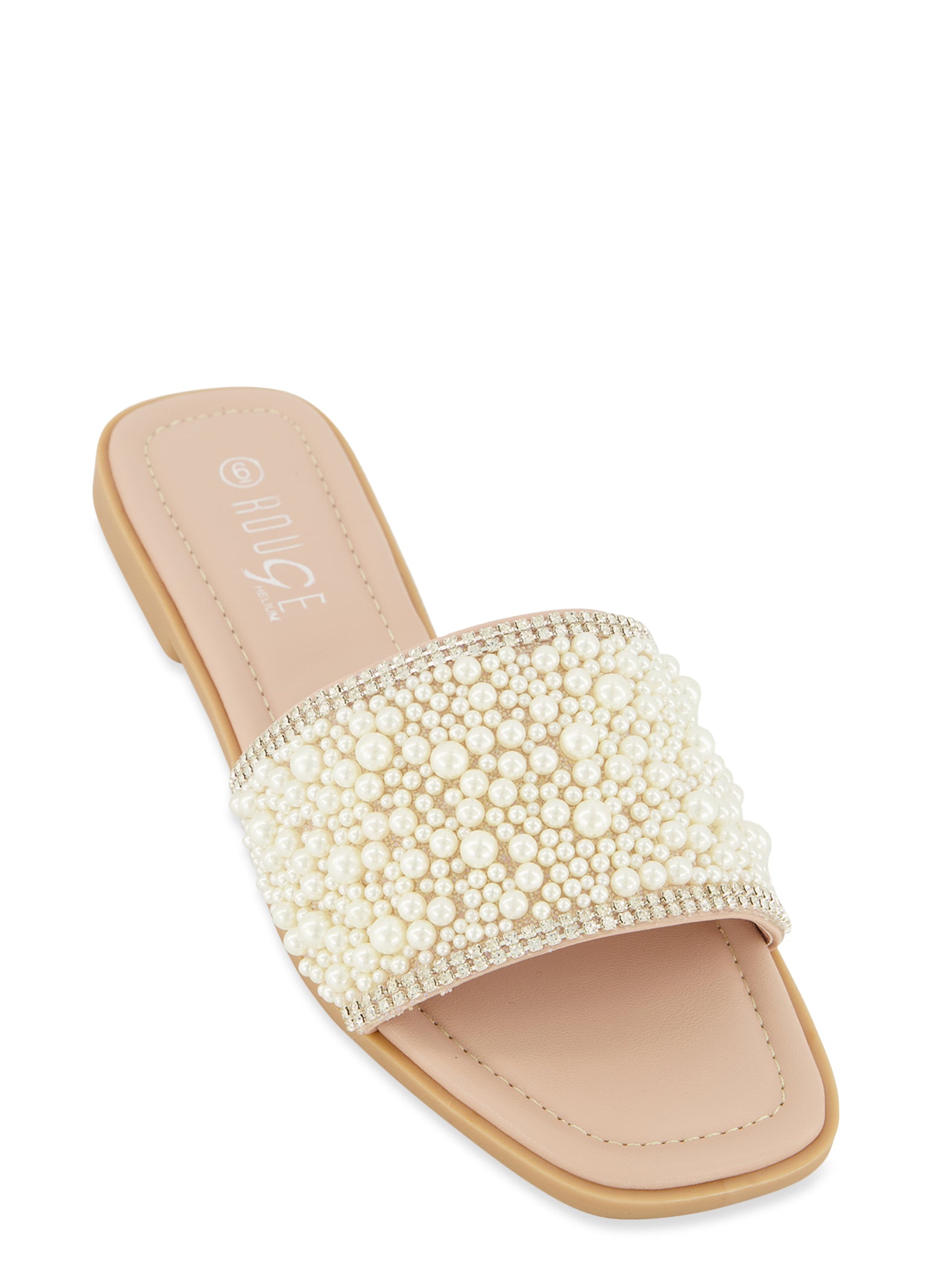 LILIANA Honnay-2 Rhinestone Slides HONNAY-2-NUD - Shiekh