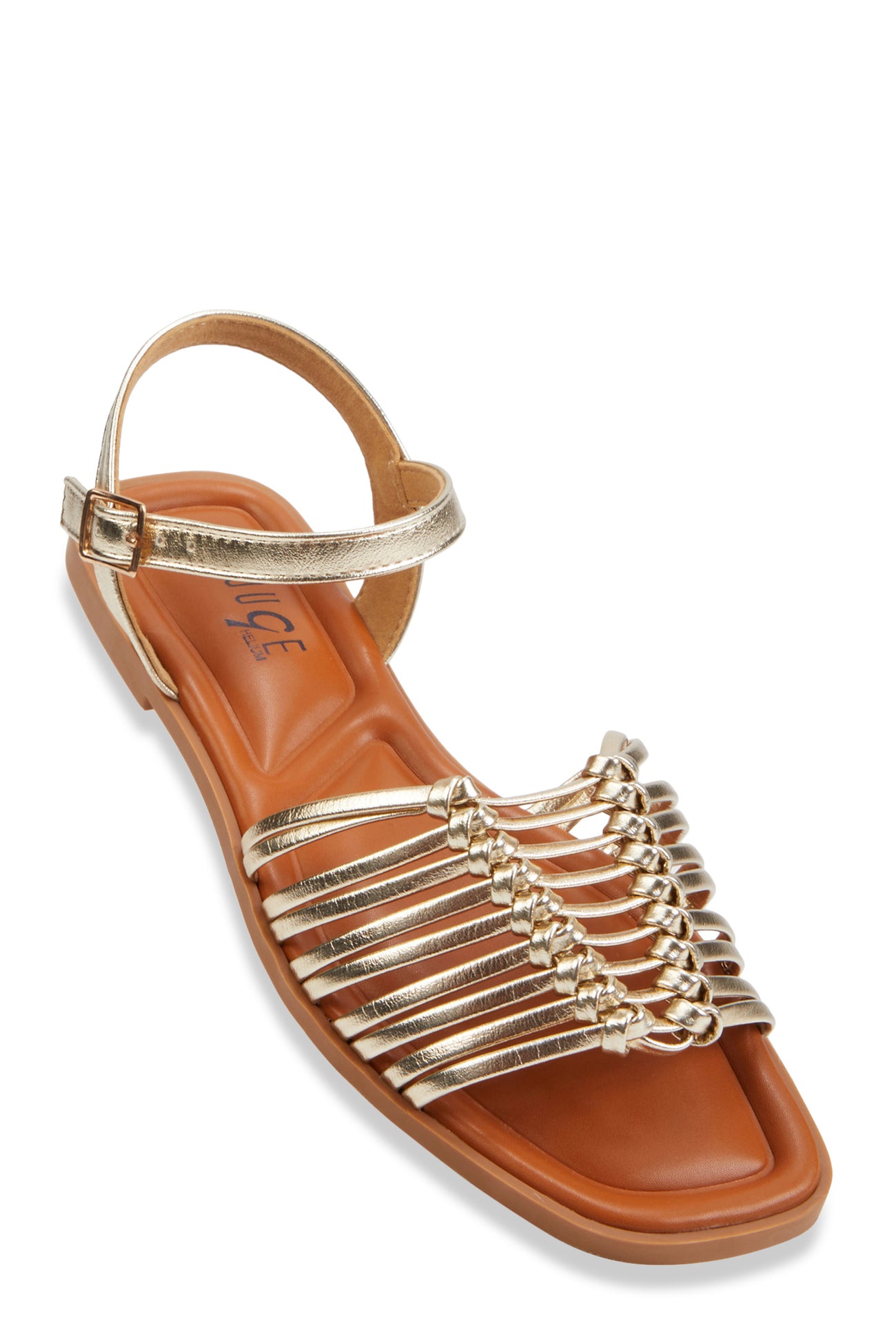 Woven Band Ankle Strap Sandals