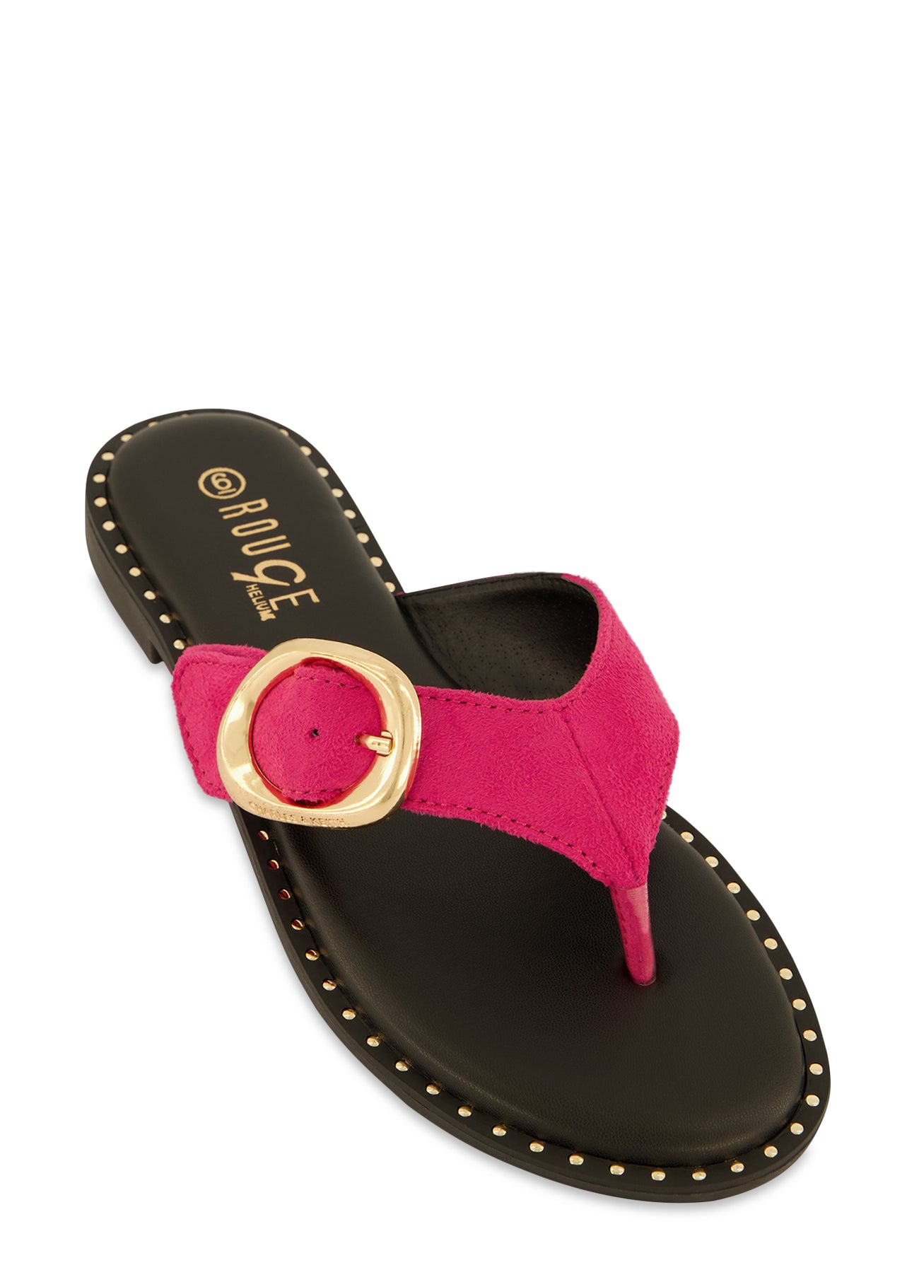 Buckle Detail Thong Slide Sandals