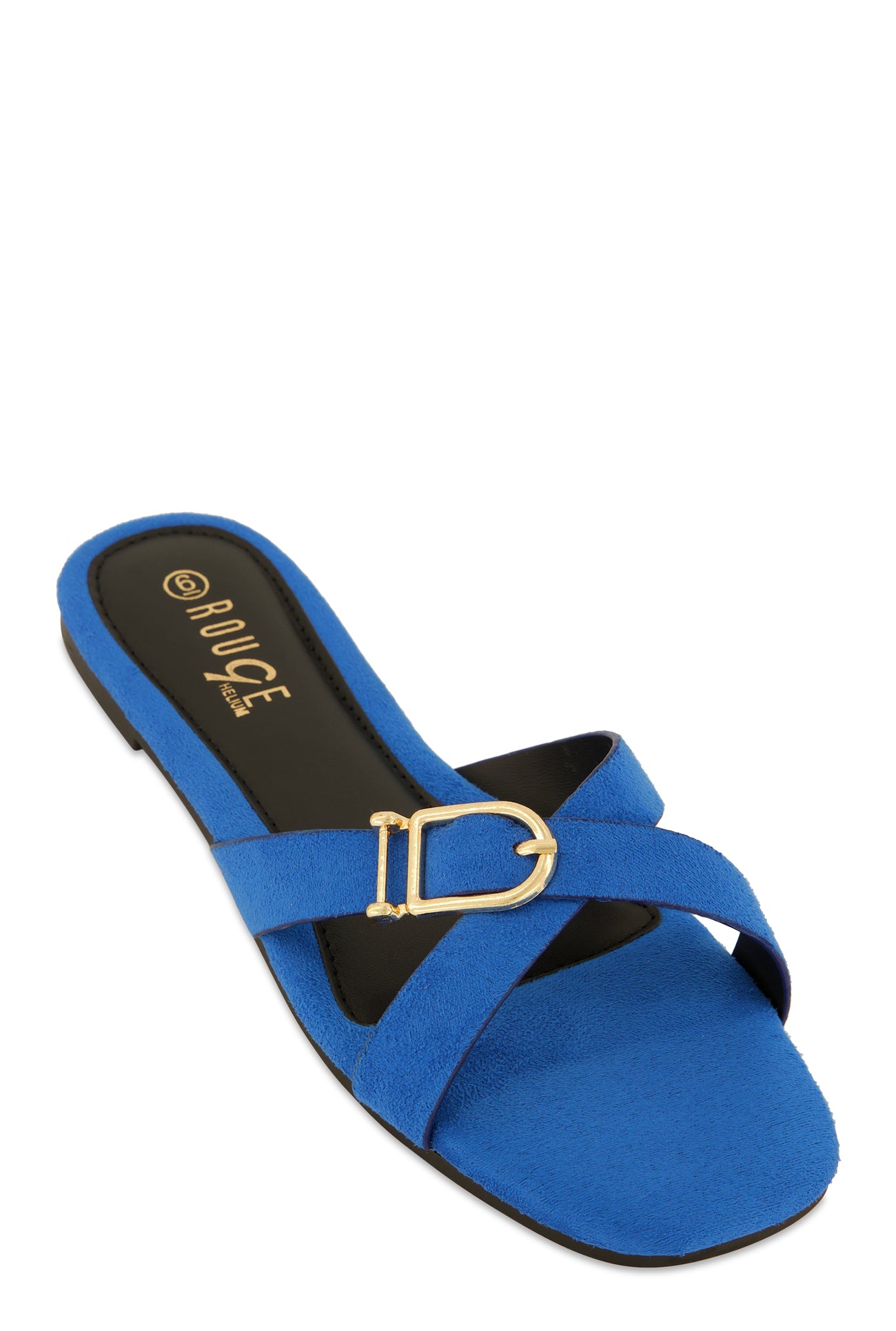 Criss Cross Buckle Slide Sandals