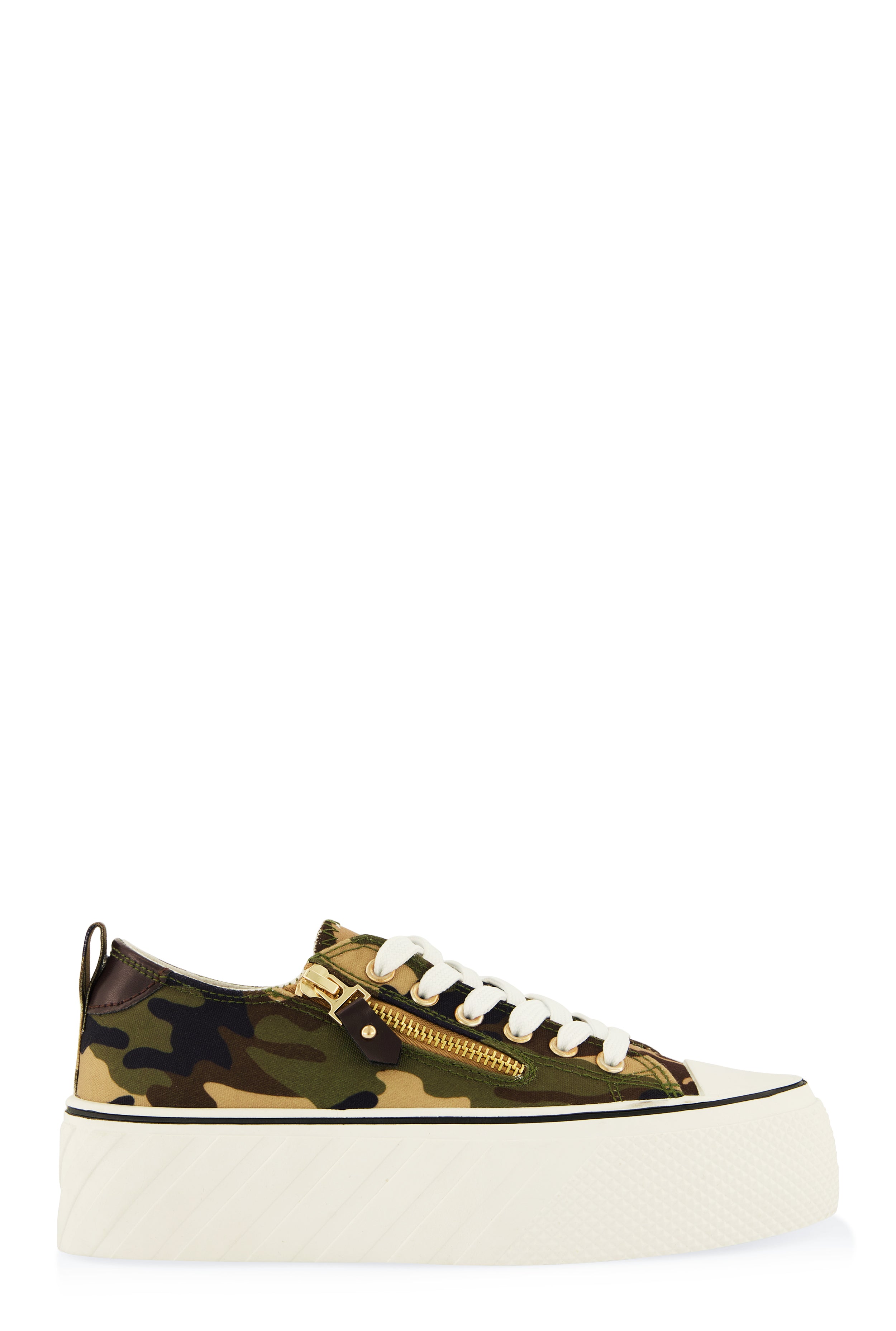 Canvas Zip Detail Platform Sneakers
