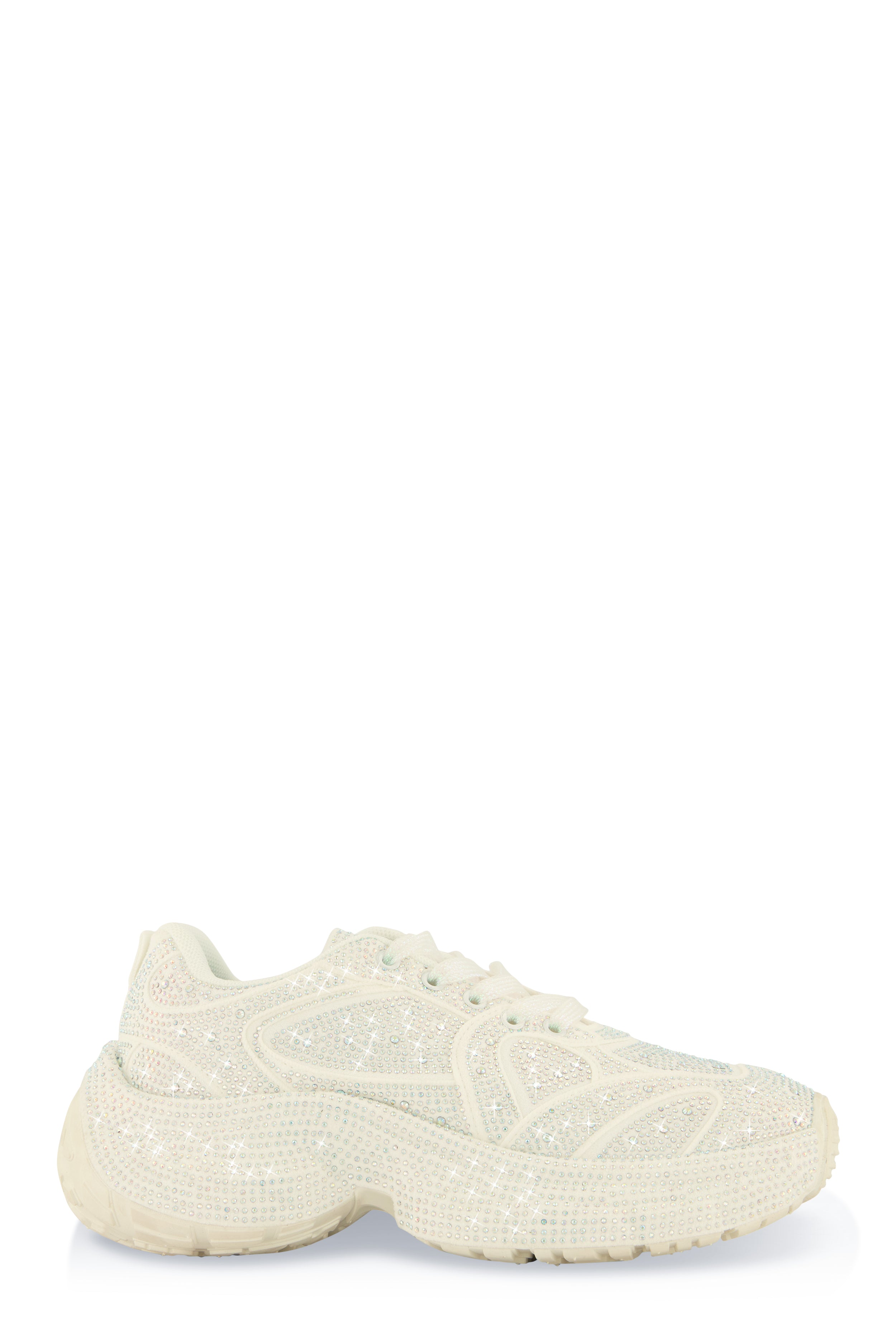 Rhinestone Studded Chunky Platform Sneakers